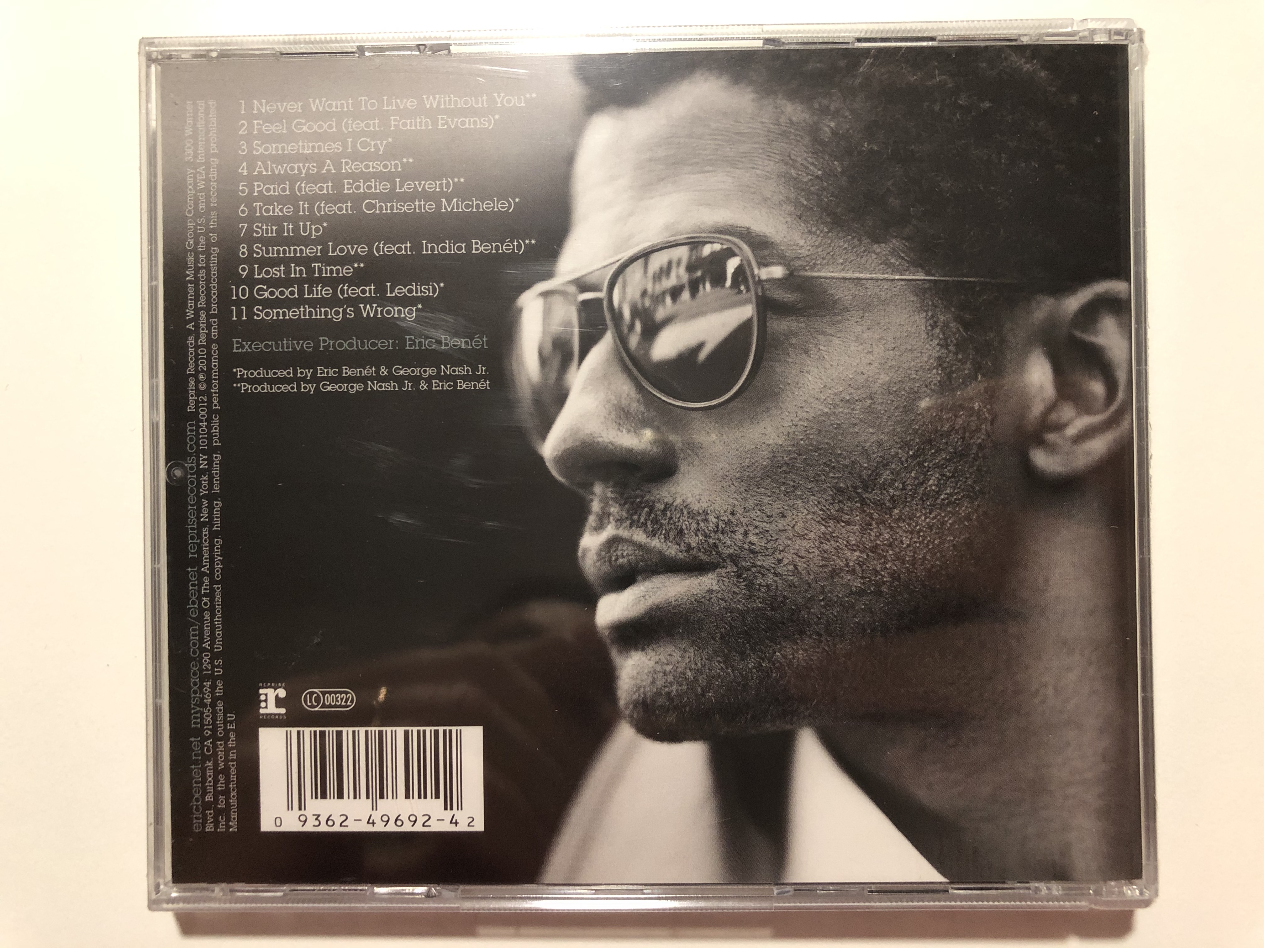 Eric Benét Lost In Time / Features the hit song ''Sometimes I Cry''. Also includes: ''Never To Live Without & ''Take It (feat. Chrisette / Reprise Records Audio CD 2010 / 093624969242 - bibleinmylanguage