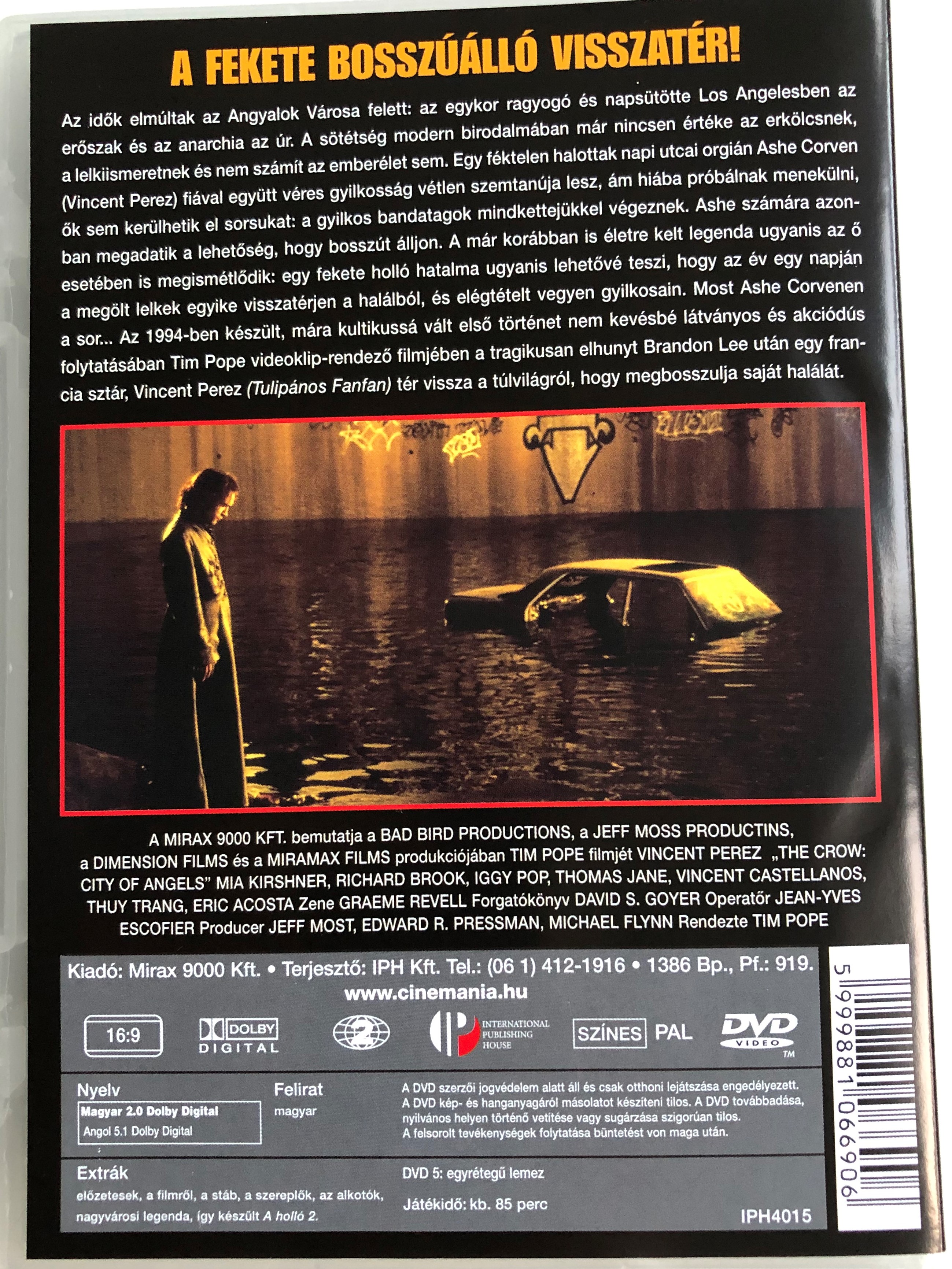 The Crow: City of Angels DVD A holló / Directed by Tim Pope / Starring:  Vincent Perez, Mia Kirshner, Richard Brook, Iggy Pop - bibleinmylanguage