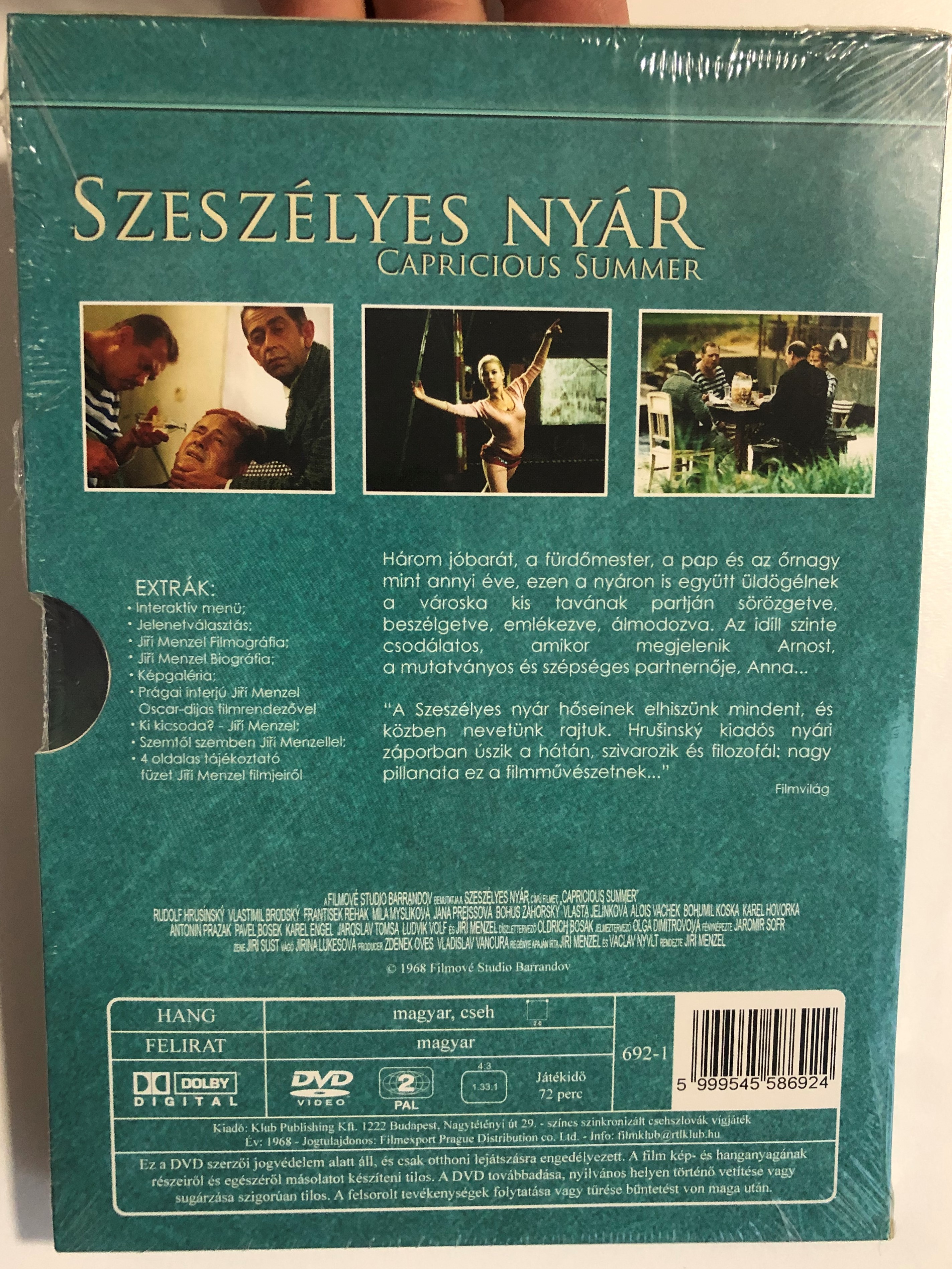 Capricious Summer DVD 1968 Szeszélyes Nyár (Rozmarné Léto) / Directed by  Jiří Menzel / Starring: Jana Preissová, Rudolf Hrušínský, Jiří Menzel,  Vlastimil Brodský, František Řehák, Míla Myslíková - bibleinmylanguage