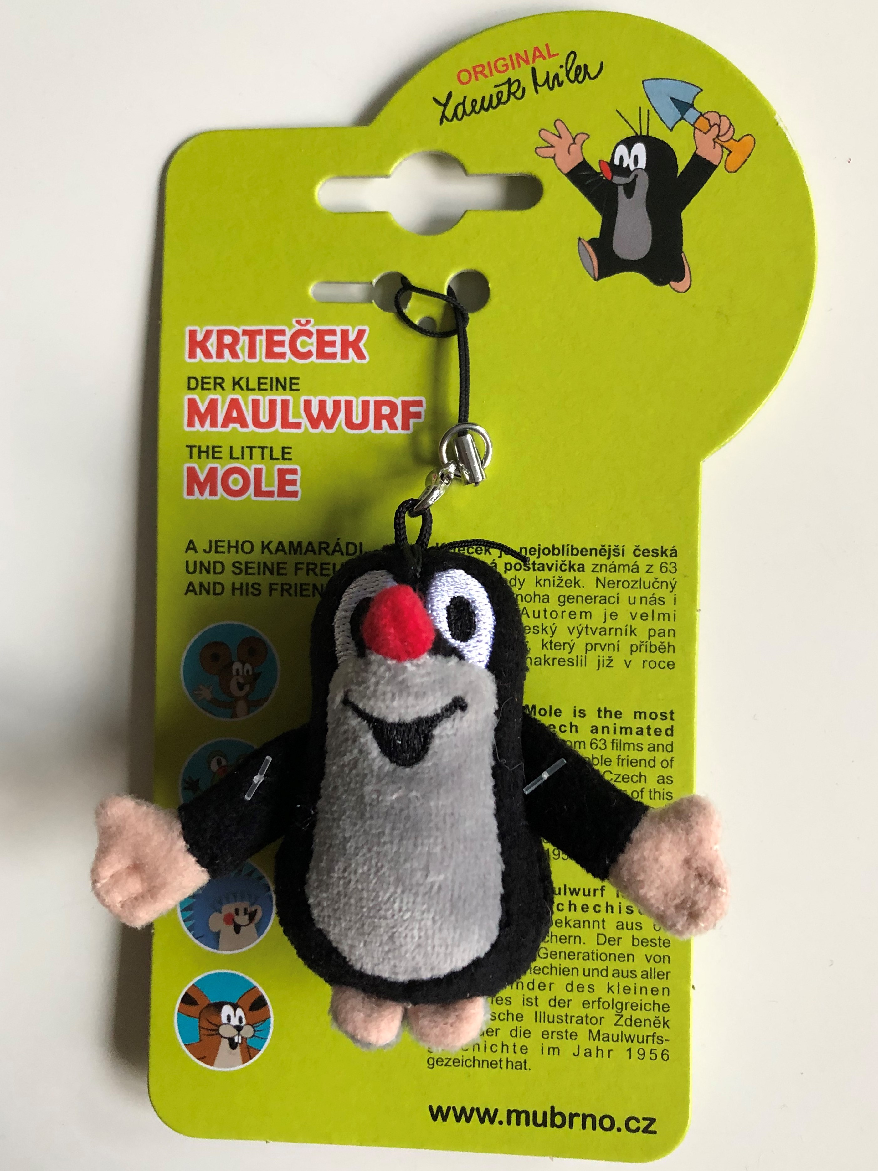 Krtek - Little Mole 6cm with eyelet keychain / Krteček - mini privesek /  Maulwurf 6cm - Mini-Anhänger / Kisvakond mini kulcstartó - medál / 35954Z -  bibleinmylanguage
