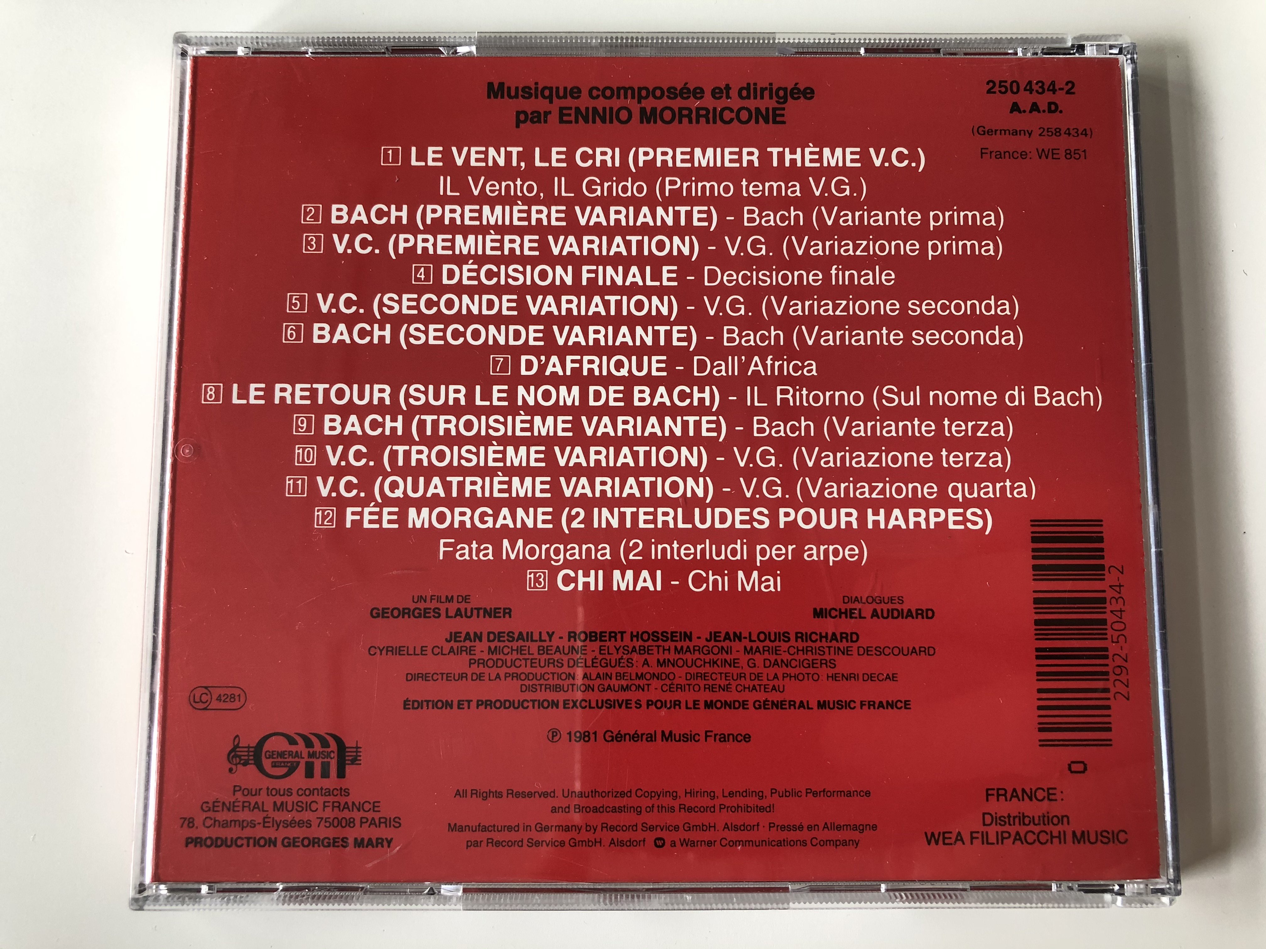 Musique de Ennio Morricone ‎(Bande Originale Du Film) / Jean-Paul