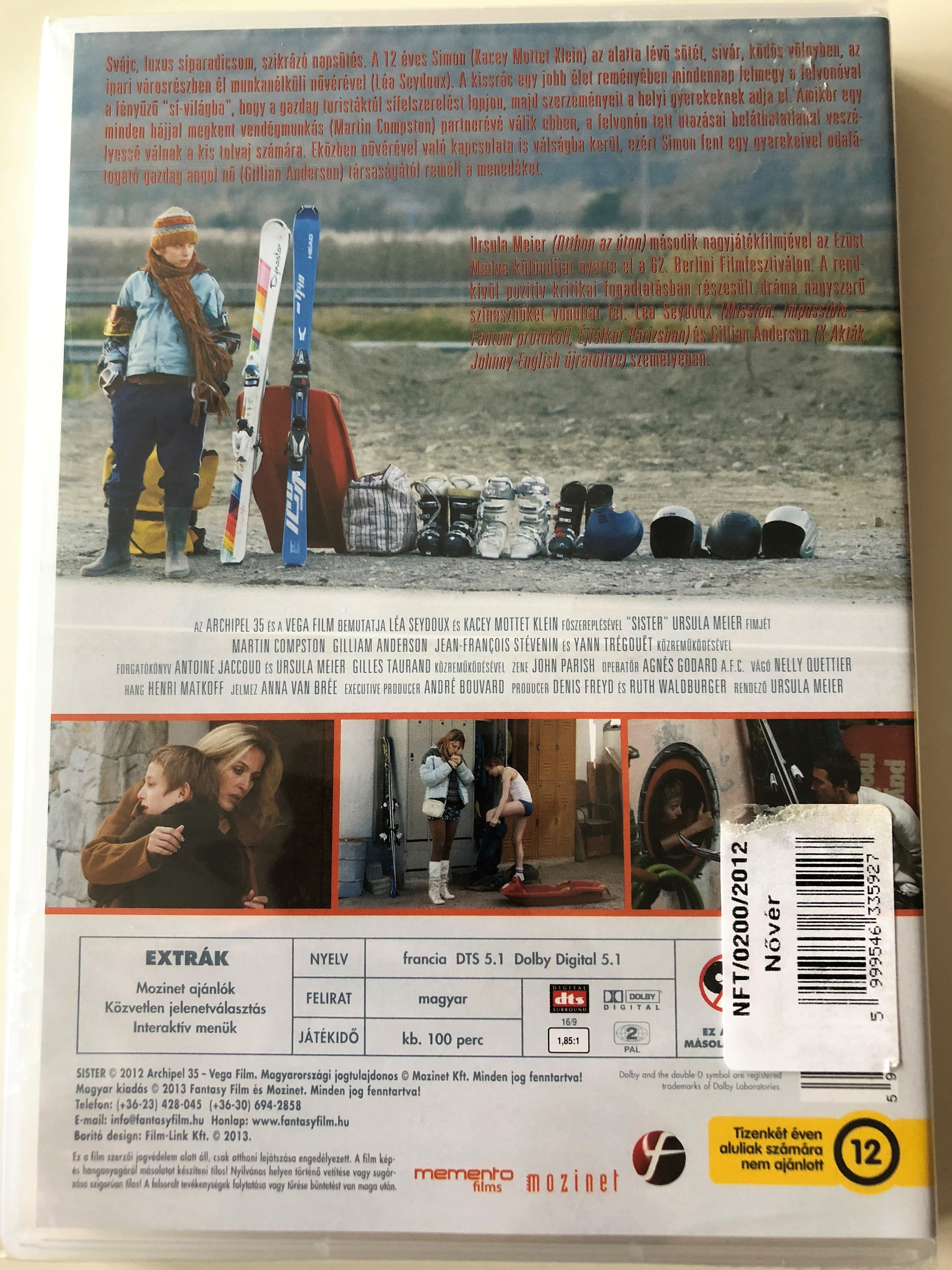 Nővér DVD 2012 L'Enfant d'en haut (Sister) / Directed by Ursula Meier /  Starring: Léa Seydoux, Kacey Mottet Klein, Gillian Anderson -  bibleinmylanguage