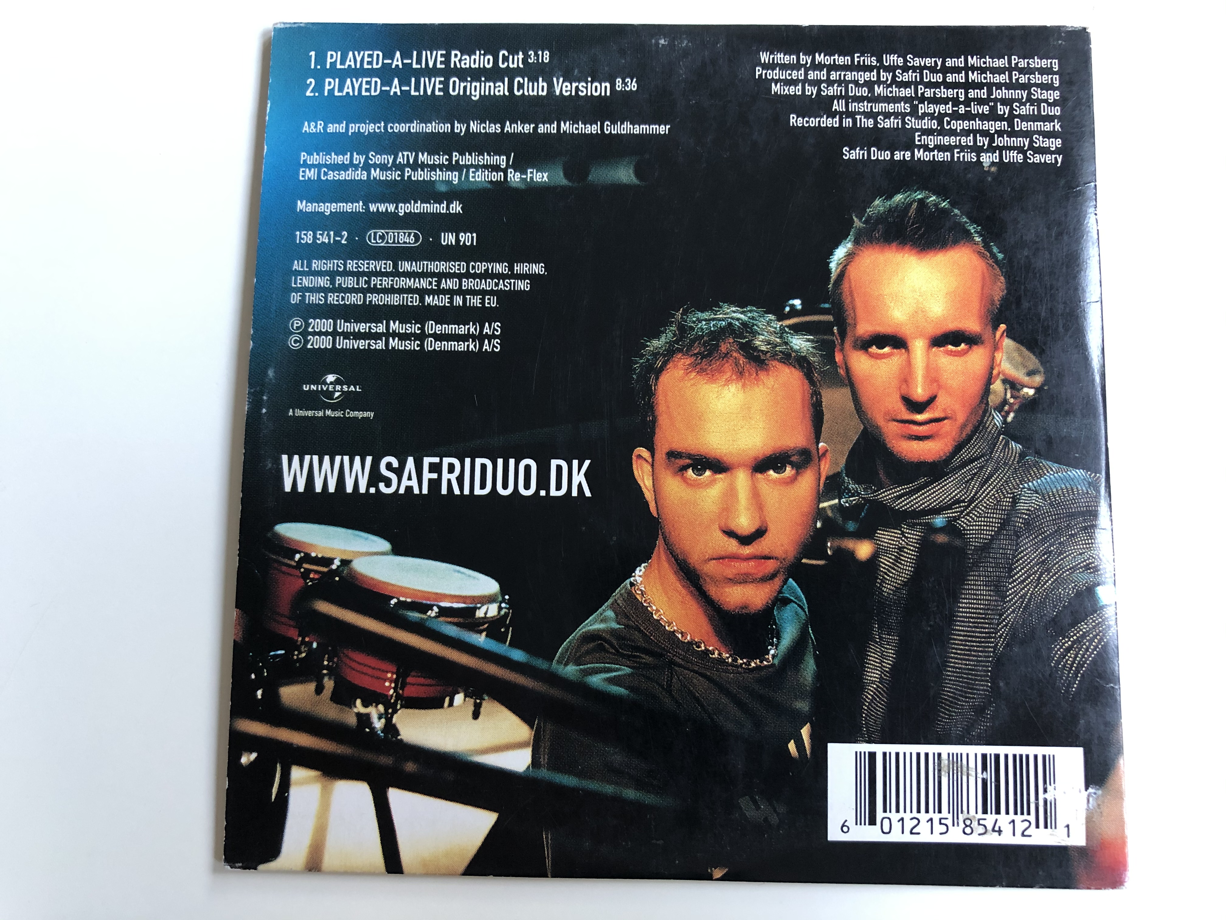 Safri Duo ‎– Played-A-Live (The Bongo Song) / Universal ‎Audio CD 2000 /  158 541-2 - bibleinmylanguage