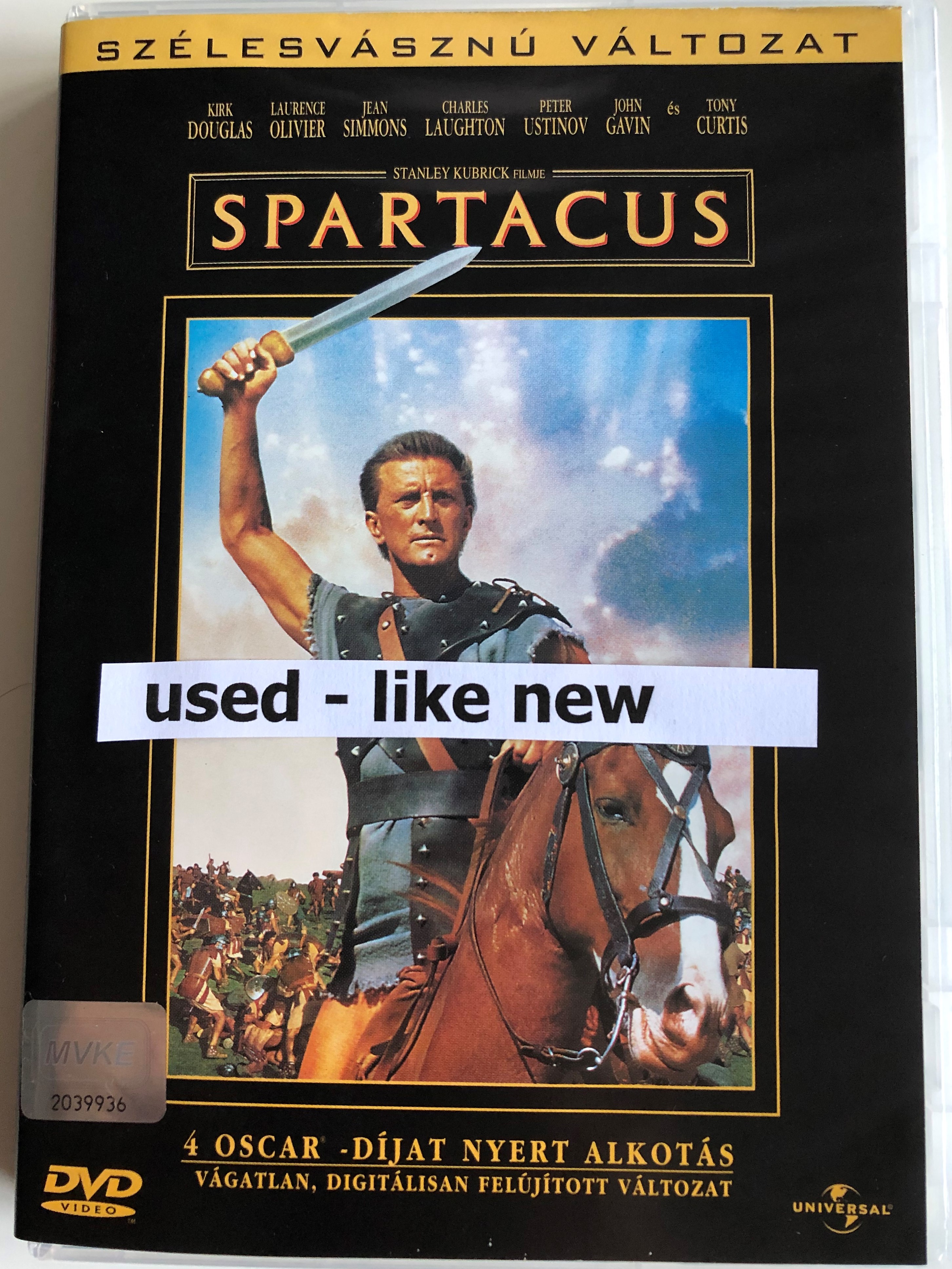 Spartacus DVD 1960 / Directed by Stanley Kubrick / Starring: Kirk Douglas,  Laurence Olivier, Jean Simmons, Charles Laughton, Tony Curtis -  bibleinmylanguage