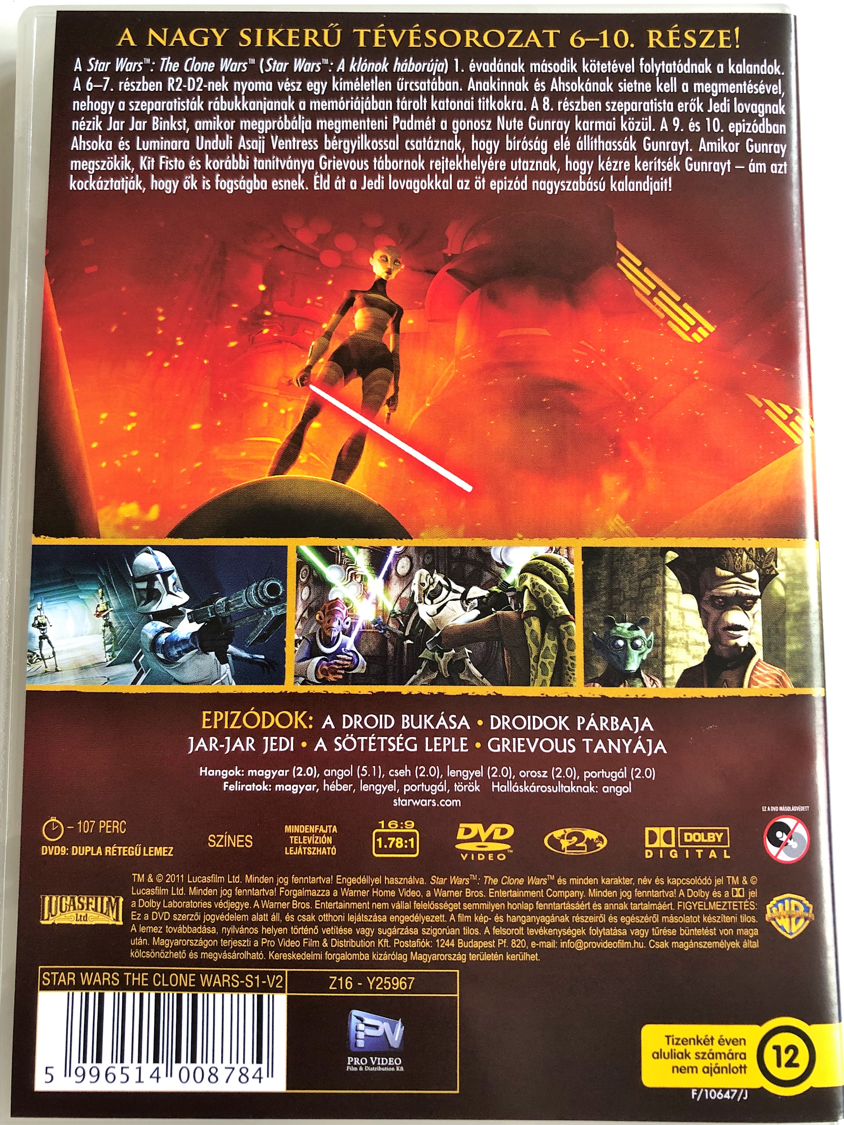 Star Wars The Clone Wars Season 1 - Volume 2 DVD 2008 Star Wars: A klónok  háborúja - Első évad - Masodik kötet / Animated TV Series / Created by  George Lucas / 5 episodes on DVD - Bible in My Language
