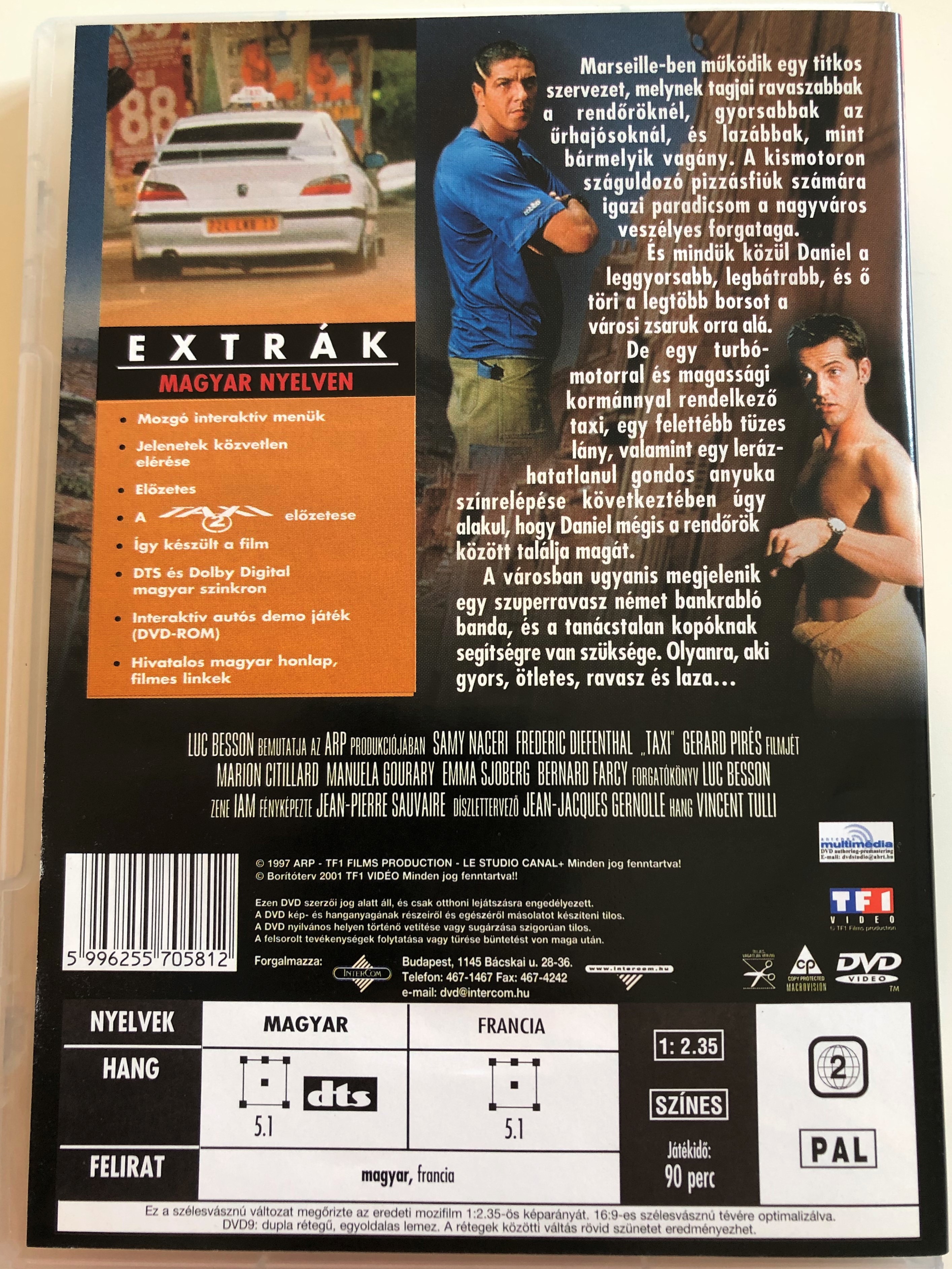 Taxi DVD 1998 / Directed by Gerard Pirés / Starring: Samy Naceri, Frédéric  Diefenthal, Marion Cotillard, Manuela Gourary, Emma Sjöberg, Bernard Farcy  / Produced by Luc Besson - bibleinmylanguage