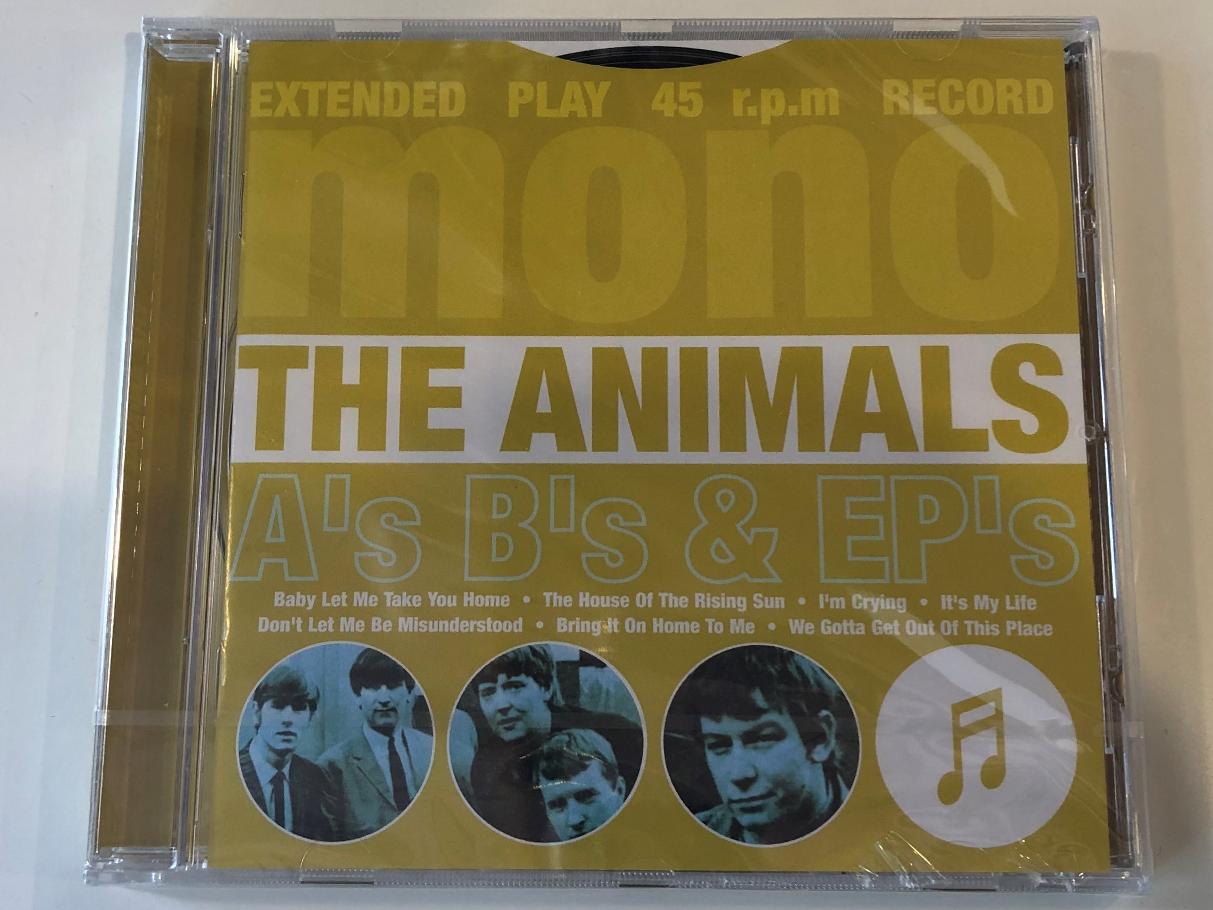 The Animals ‎– A's B's & EP's / Extended Play 45 r.p.m Record Mono / Baby  Let Me Take You Home, The House Of The Rising Sun, I'm Crying, It's My Life,