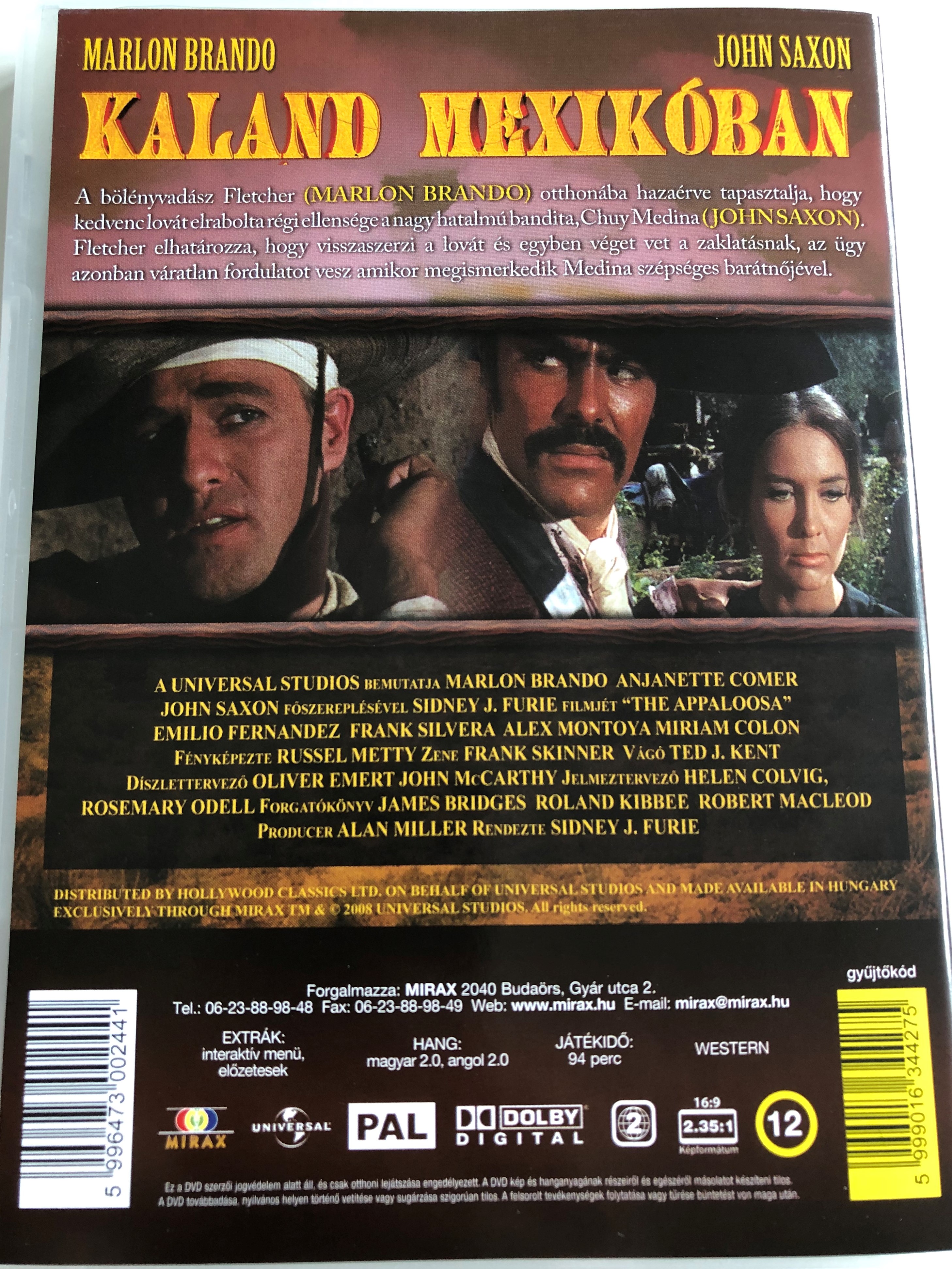 The Appaloosa DVD 1966 Kaland Mexikóban / Directed by Sidney J. Furie /  Starring: Marlon Brando, John Saxon, Emilio Fernandez, Frank Silvera -  bibleinmylanguage