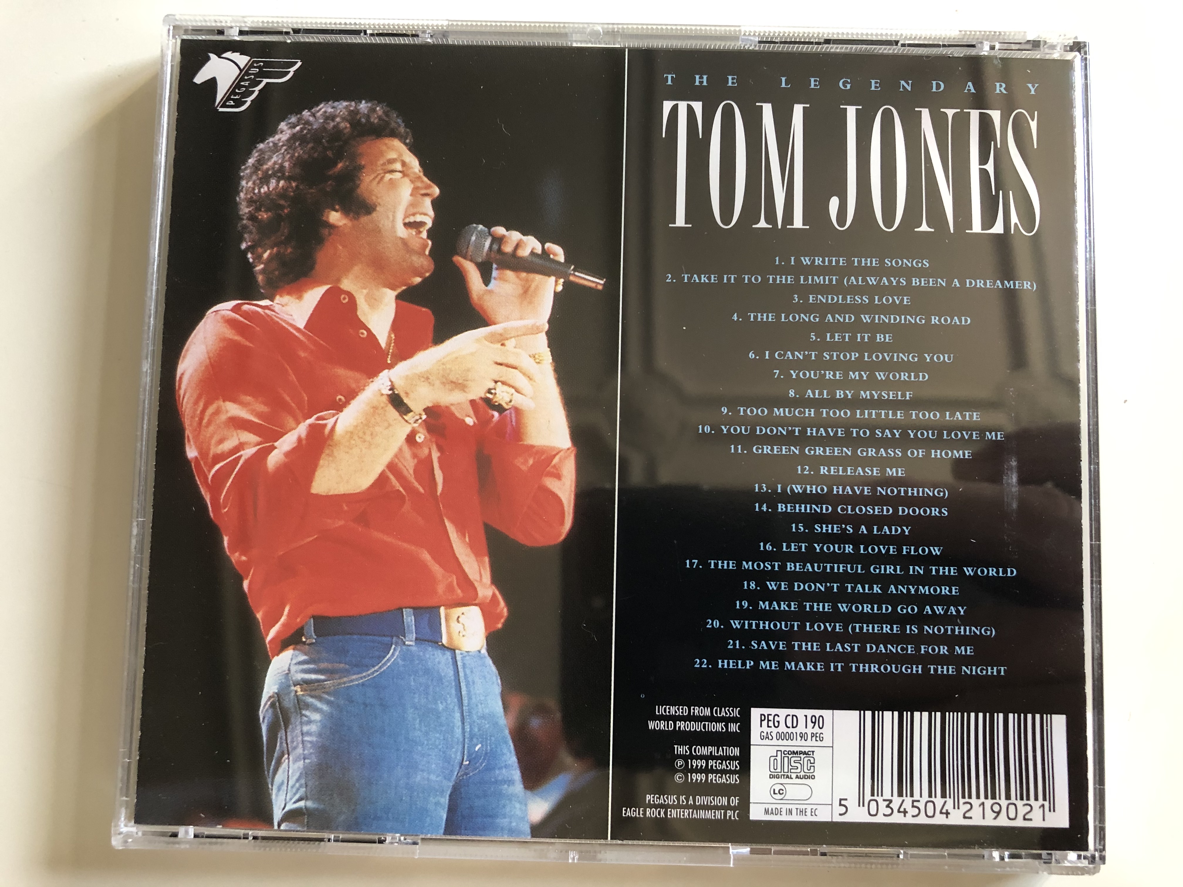 The Legendary Tom Jones / Including Green Green Grass Of Home, Save The  Last Dance For Me, I Can´t Stop Loving You, She's A Lady, Release Me /  Pegasus ‎Audio CD 1999 /