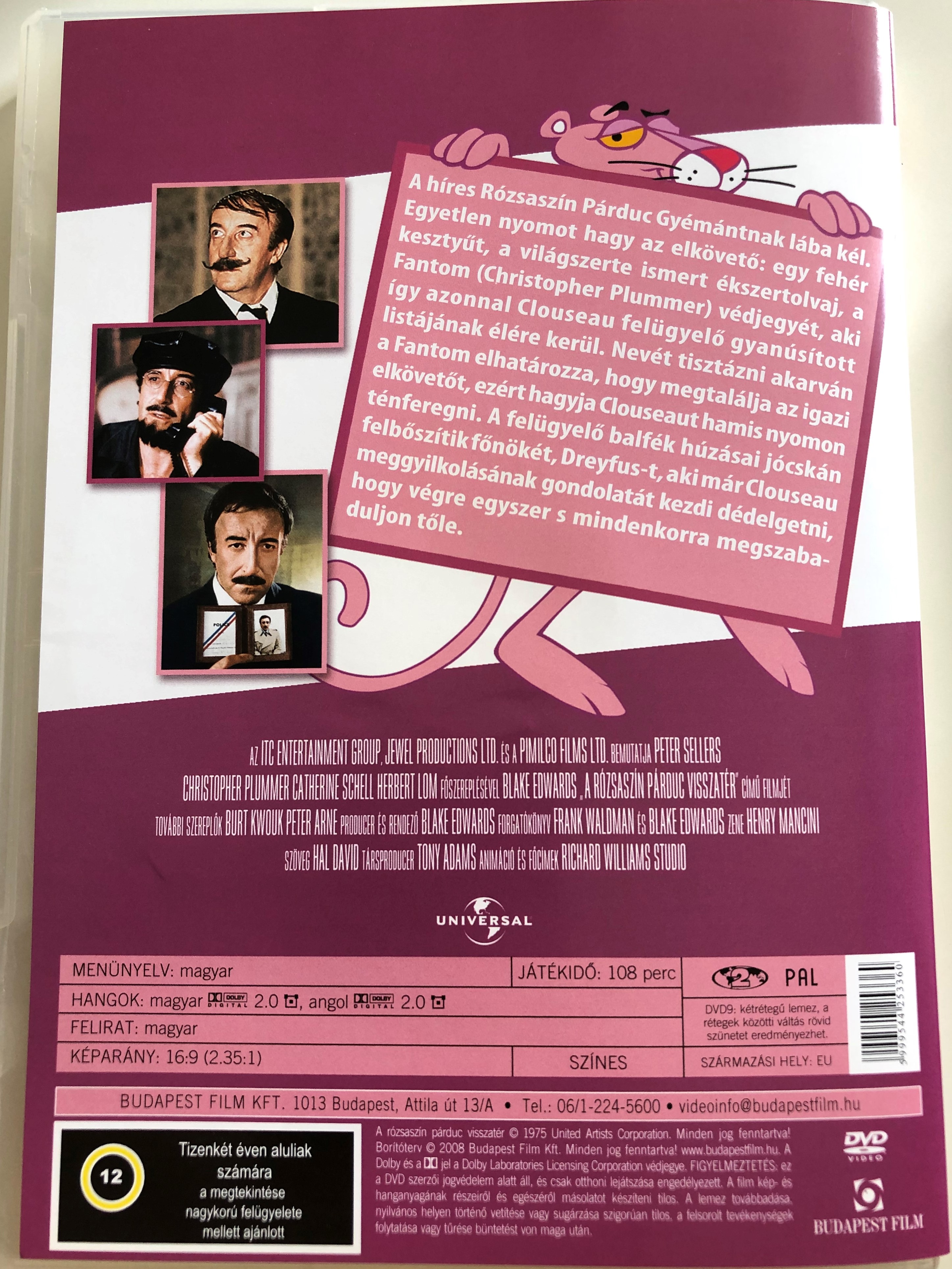 The Return of the Pink Panther DVD 1975 A rózsaszín párduc visszatér /  Directed by Blake Edwards / Starring: Peter Sellers, Christopher Plummer,  Catherine Schell, Herbert Lom - bibleinmylanguage