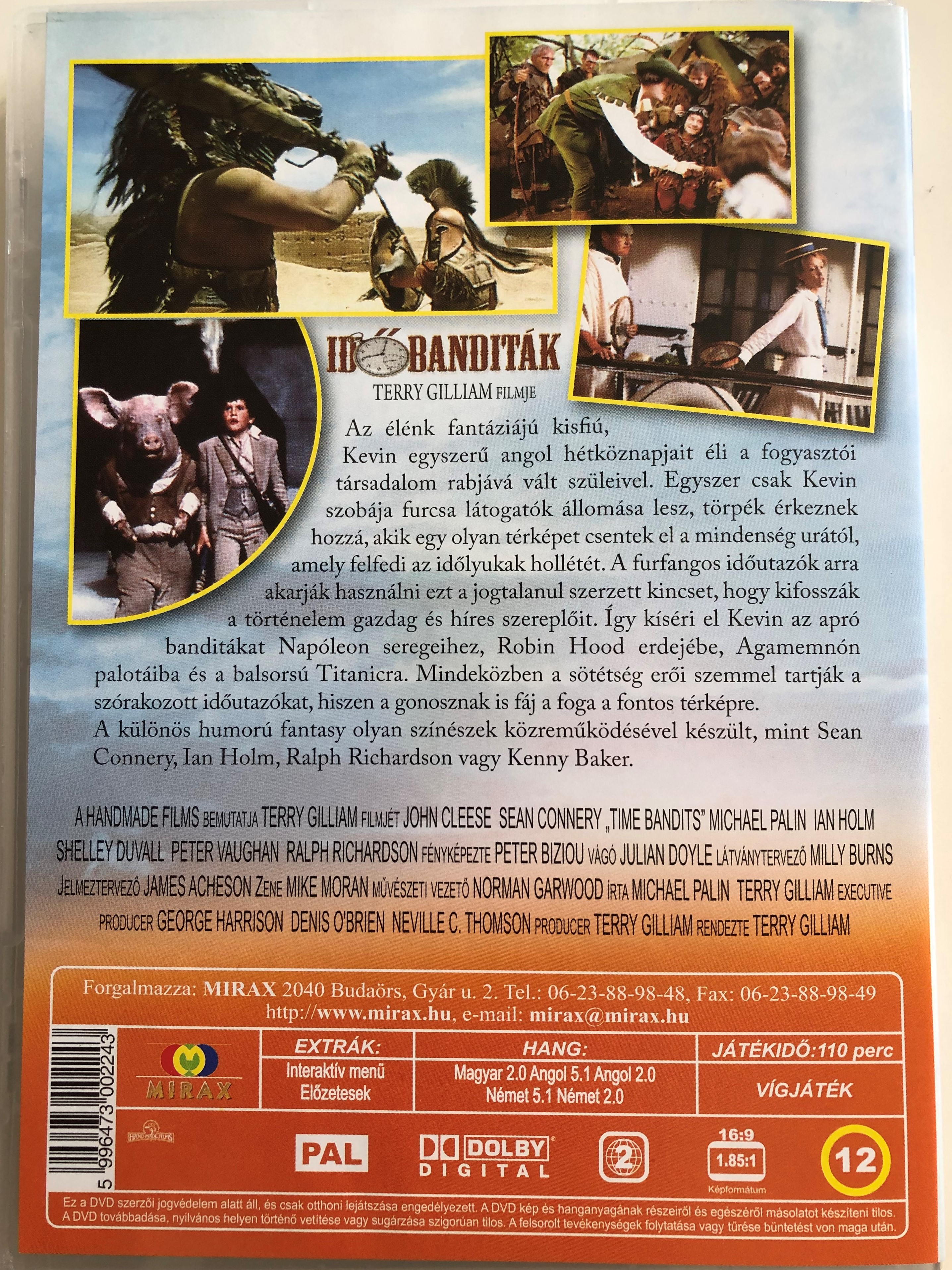 Time Bandits DVD 1981 Időbanditák / Directed by Terry Gilliam / Starring:  John Cleese, Sean Connery, Shelley Duvall, Katherine Helmond, Ian Holm -  Bible in My Language