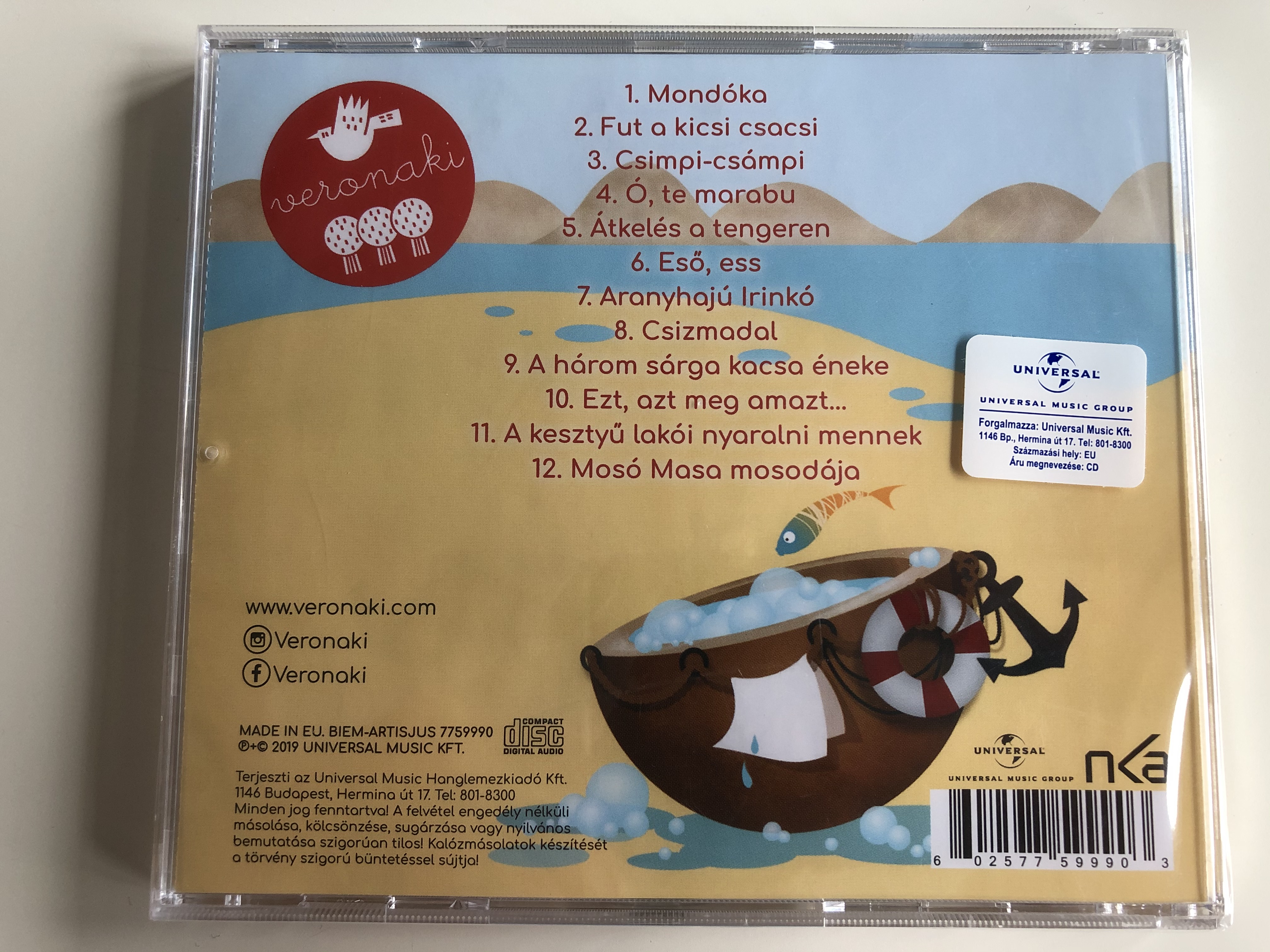 Varga Katalin - Veronaki zenekar: Mosó Masa mosodája / A Mosó Masa mosodája  című mesekönyv megzenésített versei, meséi / Universal Music Kft. Audio CD  2019 / 602577599903 - bibleinmylanguage