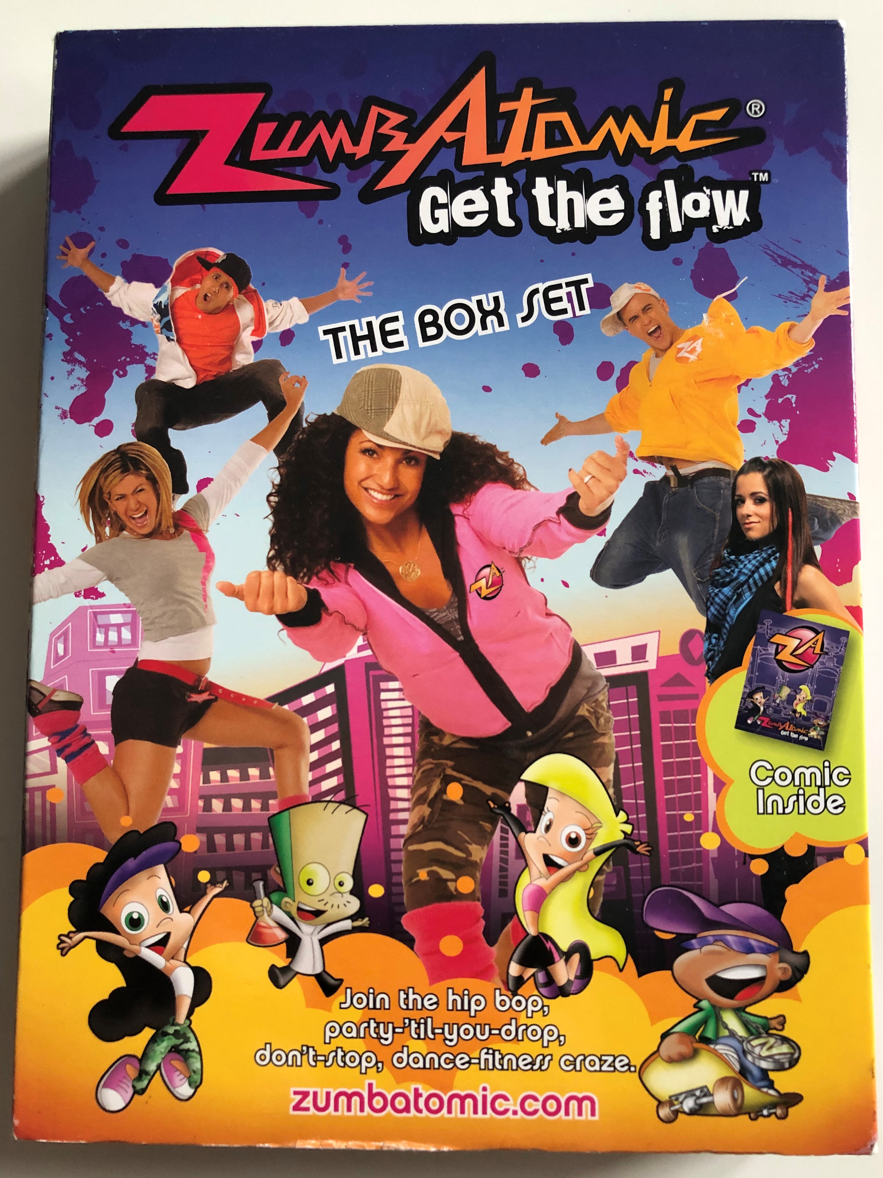 Zumbatomic - Get the flow DVD 2009 Box SET / Comic inside / Zumba fitness  Join the hip bop party-'til-you-drop / 4 Discs - bibleinmylanguage