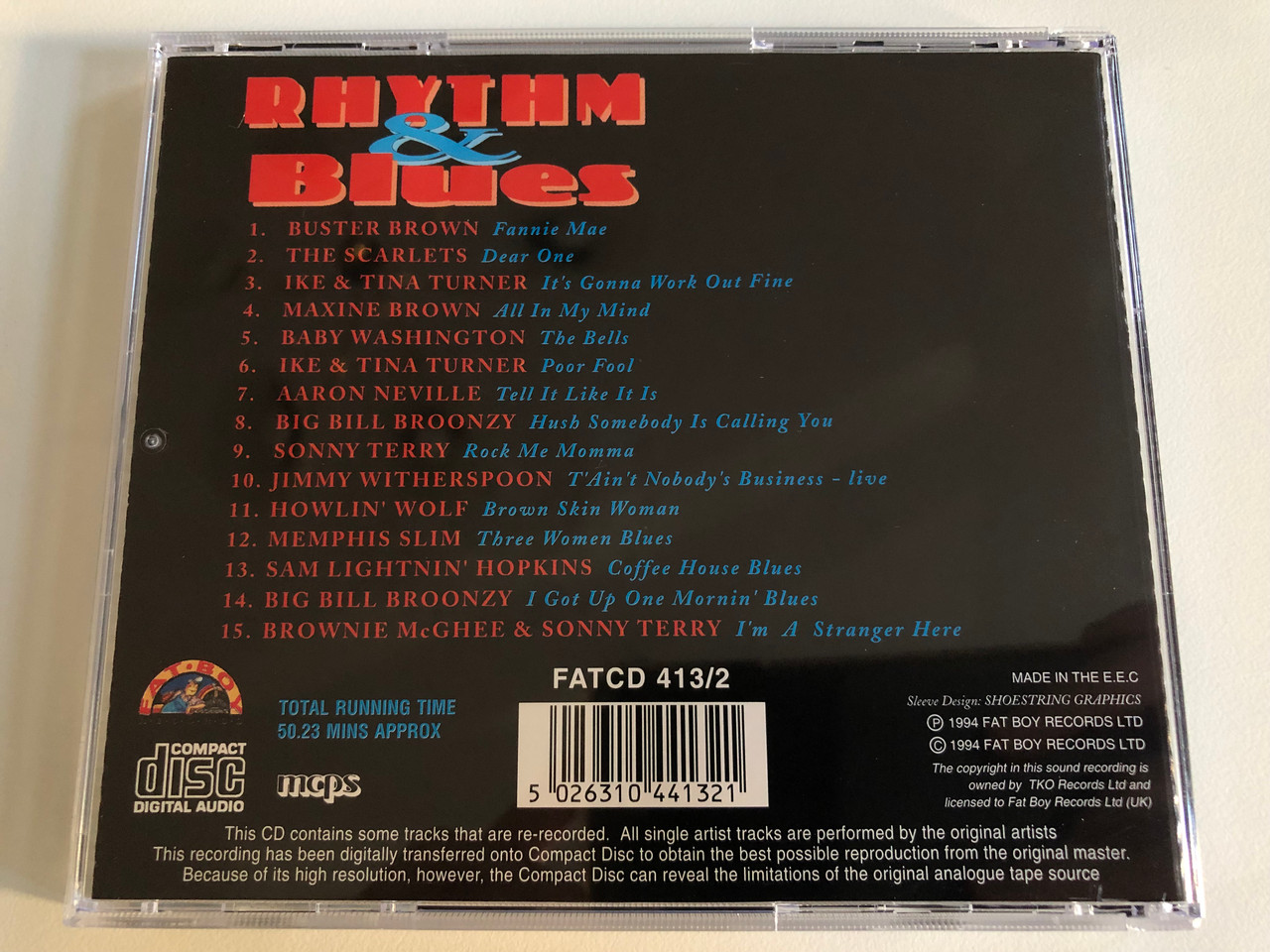 https://cdn10.bigcommerce.com/s-62bdpkt7pb/products/0/images/188153/Rhythm_Blues_-_Volume_Two_15_Classic_Artists_Including_Baby_Washington_Big_Bill_Broonzy_Memphis_Slim_and_many_more_Fat_Boy_Records_Audio_CD_1994_FATCD_4132_5__99071.1629288933.1280.1280.JPG?c=2&_gl=1*1ehjs8g*_ga*MjA2NTIxMjE2MC4xNTkwNTEyNTMy*_ga_WS2VZYPC6G*MTYyOTI4NDcwNS4zOC4xLjE2MjkyODg5OTQuNjA.