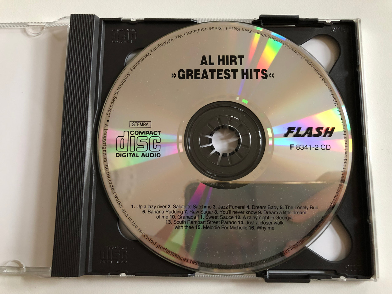 https://cdn10.bigcommerce.com/s-62bdpkt7pb/products/0/images/189602/Al_Hirt_Greatest_Hits_Salute_To_Satchmo_Granada_Melodie_For_Michelle_and_others_Flash_Audio_CD_Stereo_F_8341-2_CD_2__55516.1630351672.1280.1280.JPG?c=2&_gl=1*1yphbe4*_ga*MjA2NTIxMjE2MC4xNTkwNTEyNTMy*_ga_WS2VZYPC6G*MTYzMDM0MDk4MS41Mi4xLjE2MzAzNTE0NzYuNDA.