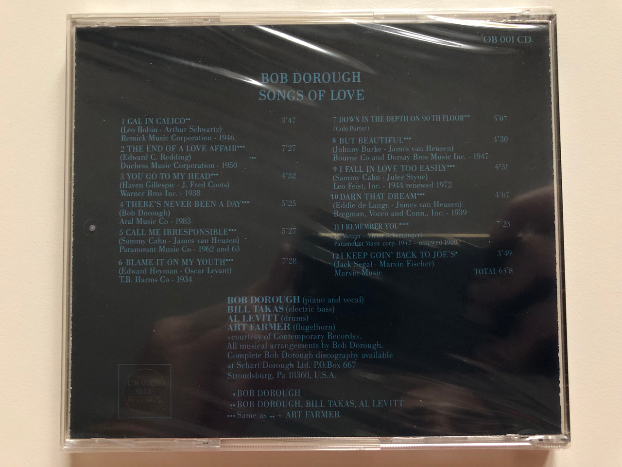Bob Dorough – Songs Of Love / Orange Blue Audio CD / OB 001 CD ...