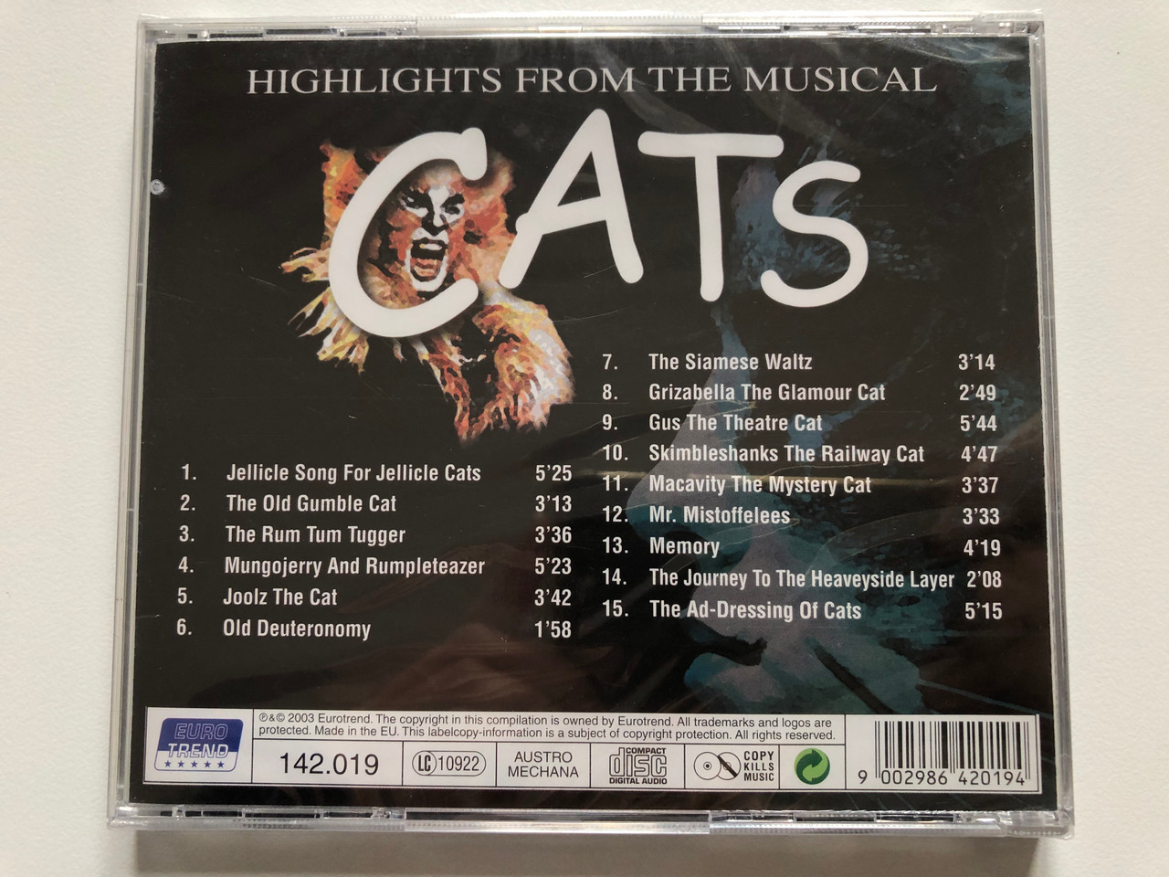 https://cdn10.bigcommerce.com/s-62bdpkt7pb/products/0/images/201889/Highlights_From_The_Musical_-_Cats_Memory_Macavity_The_Mystery_Cat_Grizabella_The_Glamour_Cat_Gus_The_Theatre_Cat_a.m.o._Eurotrend_Audio_CD_2003_CD_142_2__05765.1639669155.1280.1280.JPG?c=2&_gl=1*13ghdfv*_ga*MjA2NTIxMjE2MC4xNTkwNTEyNTMy*_ga_WS2VZYPC6G*MTYzOTY2NTgzMC4yMjAuMS4xNjM5NjY4NTc4LjU4