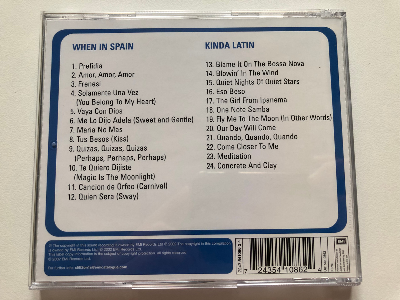 https://cdn10.bigcommerce.com/s-62bdpkt7pb/products/0/images/203428/Cliff_Richard_2on1_-_When_In_Spain_Kinda_Latin_EMI_Audio_CD_2002_Stereo_724354108624_4__17095.1640793708.1280.1280.JPG?c=2&_gl=1*l82ybo*_ga*MjA2NTIxMjE2MC4xNTkwNTEyNTMy*_ga_WS2VZYPC6G*MTY0MDc4NDQ2Mi4yMzguMS4xNjQwNzkzNTc3LjQ0
