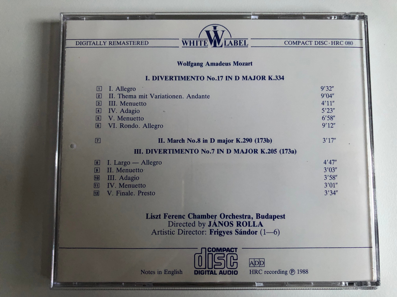 https://cdn10.bigcommerce.com/s-62bdpkt7pb/products/0/images/214679/W.A._Mozart_-_Two_Divertimentos_In_D_Major_K.334_205_Liszt_Ferenc_Chamber_Orchestra_White_Label_Hungaroton_Audio_CD_1988_Stereo_HRC_080_5__13067.1646158179.1280.1280.JPG?c=2&_gl=1*725fyq*_ga*MjA2NTIxMjE2MC4xNTkwNTEyNTMy*_ga_WS2VZYPC6G*MTY0NjE0NTkwOC4zMDYuMS4xNjQ2MTU4MDYzLjYw