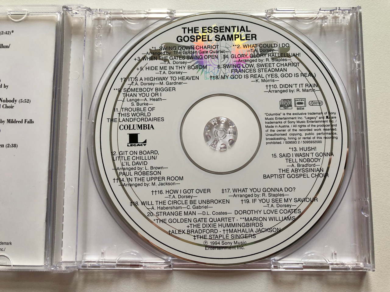 https://cdn10.bigcommerce.com/s-62bdpkt7pb/products/0/images/217309/The_Essential_Gospel_Sampler_-_Featuring_The_Golden_Gate_Quartet_Marion_Williams_The_Dixie_Hummingbirds_The_Staple_Singers_Paul_Robeson_Mahalia_Jackson_Columbia_Audio_CD_1994_50959_3__97226.1647628983.1280.1280.JPG?c=2&_gl=1*1f92hzq*_ga*MjA2NTIxMjE2MC4xNTkwNTEyNTMy*_ga_WS2VZYPC6G*MTY0NzYxNTc2OC4zMjQuMS4xNjQ3NjI4OTU4LjYw