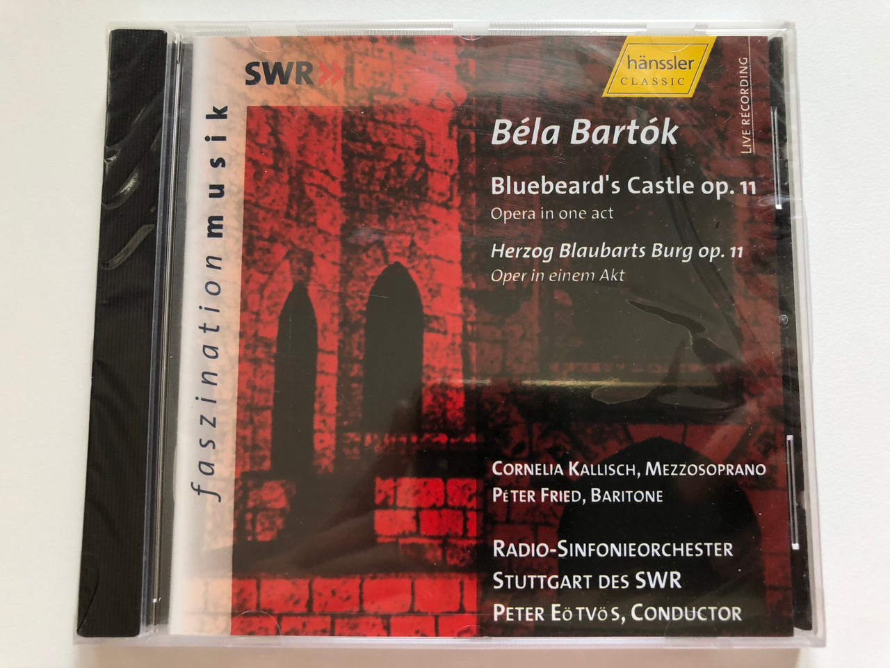 Béla Bartók - Bluebeard's Castle Op. 11 (Opera in one act) = Herzog  Blaubarts Burg Op. 11 (Oper in einem Akt) - Cornelia Kallisch  (mezzosoprano), Péter Fried (baritone) / Hänssler Classic Audio CD 2002 /  CD 93.070 - bibleinmylanguage