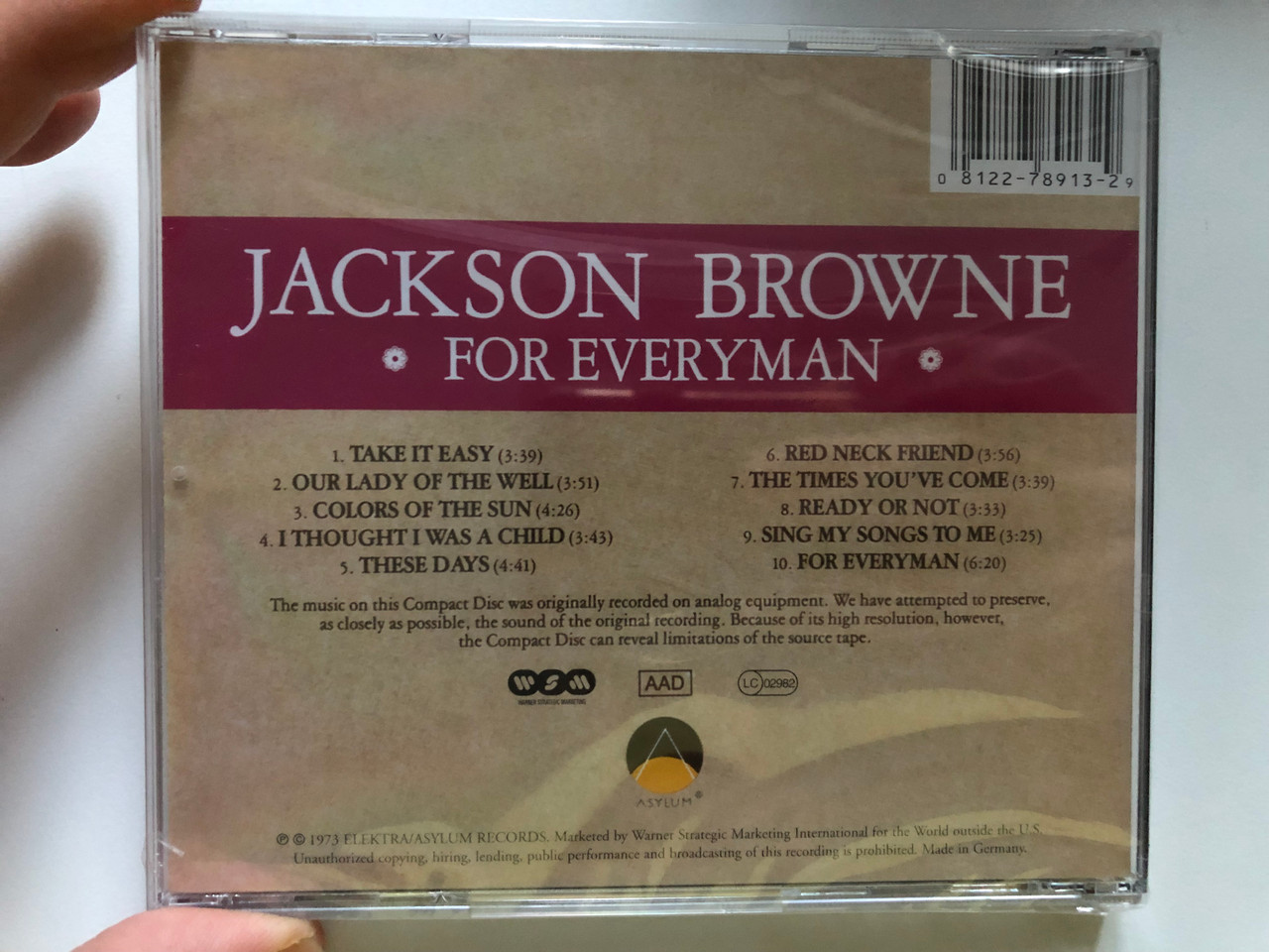 https://cdn10.bigcommerce.com/s-62bdpkt7pb/products/0/images/241206/Jackson_Browne_For_Everyman_Asylum_Records_Audio_CD_8122-78913-2_2__77353.1658425118.1280.1280.JPG?c=2&_gl=1*1uvv2v4*_ga*MjA2NTIxMjE2MC4xNTkwNTEyNTMy*_ga_WS2VZYPC6G*MTY1ODQxNTU2NS40OTMuMS4xNjU4NDI1MDAwLjM0