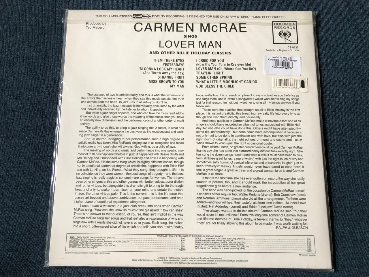 https://cdn10.bigcommerce.com/s-62bdpkt7pb/products/0/images/243255/Carmen_McRae_-_Lover_Man_And_Other_Billie_Holiday_Classics_Columbia_LP_2018_Stereo_CS_8530_2__64582.1658934913.1280.1280.JPG?c=2&_gl=1*yjqxil*_ga*MjA2NTIxMjE2MC4xNTkwNTEyNTMy*_ga_WS2VZYPC6G*MTY1ODkyOTg1NC41MDAuMS4xNjU4OTM0NzE3LjMy
