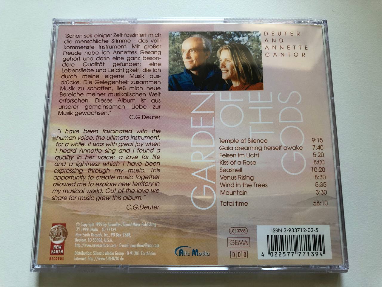 https://cdn10.bigcommerce.com/s-62bdpkt7pb/products/0/images/244773/Garden_Of_The_Gods_-_Deuter_-_Annette_Cantor_voice_New_Earth_Records_Audio_CD_1999_CD_77139_6__26994.1659444963.1280.1280.JPG?c=2&_gl=1*z5ynhi*_ga*MjA2NTIxMjE2MC4xNTkwNTEyNTMy*_ga_WS2VZYPC6G*MTY1OTQzOTk1Mi41MDguMS4xNjU5NDQ0ODQ1Ljc.