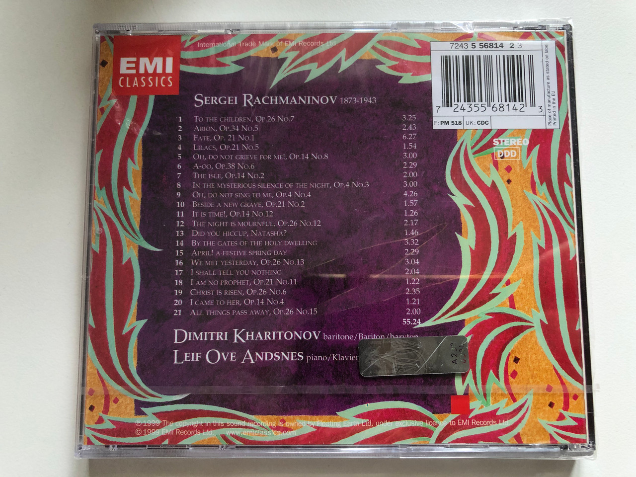 https://cdn10.bigcommerce.com/s-62bdpkt7pb/products/0/images/251420/Rachmaninov_Songs_-_Dimitri_Kharitonov_-_Leif_Ove_Andsnes_EMI_Classics_Audio_CD_1999_724355681423_2__22167.1661425610.1280.1280.JPG?c=2&_gl=1*1ofyp1v*_ga*MjA2NTIxMjE2MC4xNTkwNTEyNTMy*_ga_WS2VZYPC6G*MTY2MTQxODkyNS41MzguMS4xNjYxNDI1NjA5LjYwLjAuMA..