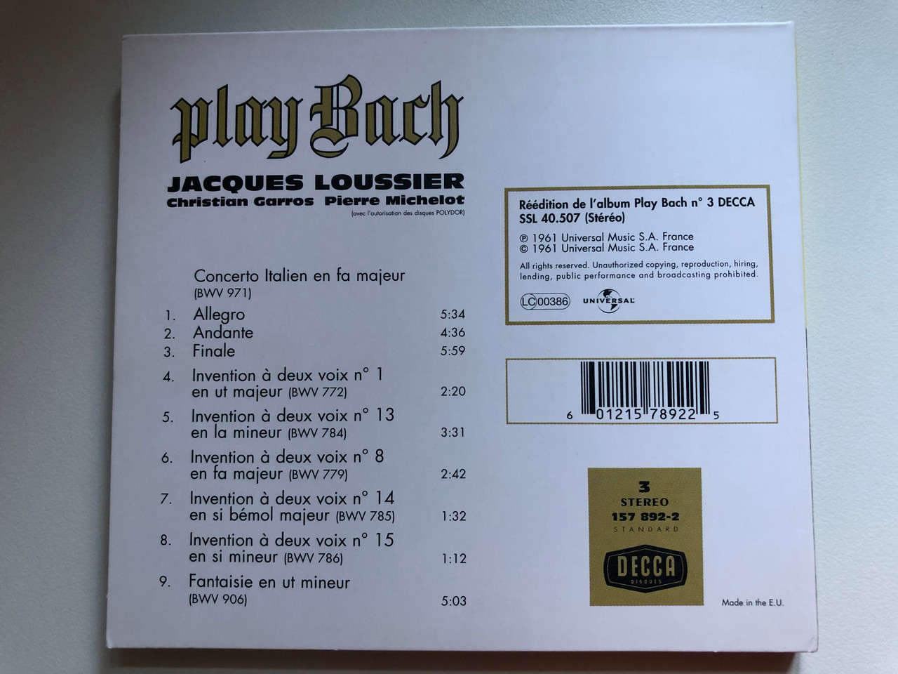 https://cdn10.bigcommerce.com/s-62bdpkt7pb/products/0/images/253671/Play_Bach_N3_-_Jacques_Loussier_Christian_Garros_Pierre_Michelot_Decca_Audio_CD_Stereo_157_892-2_2__38022.1663657782.1280.1280.JPG?c=2&_gl=1*m0a2xq*_ga*MjA2NTIxMjE2MC4xNTkwNTEyNTMy*_ga_WS2VZYPC6G*MTY2MzY1MzU4OC41NTIuMS4xNjYzNjU3NjIwLjQ1LjAuMA..