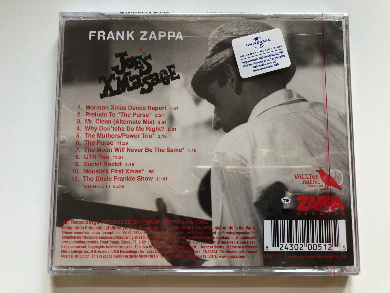 https://cdn10.bigcommerce.com/s-62bdpkt7pb/products/0/images/255554/Frank_Zappa_Joes_Xmasage_Vaulternative_Records_Audio_CD_2005_VR_20051_2__72584.1664955394.1280.1280.JPG?c=2&_gl=1*er83k2*_ga*MjA2NTIxMjE2MC4xNTkwNTEyNTMy*_ga_WS2VZYPC6G*MTY2NDk0NjMxNC41ODEuMS4xNjY0OTU1MTUwLjQzLjAuMA..