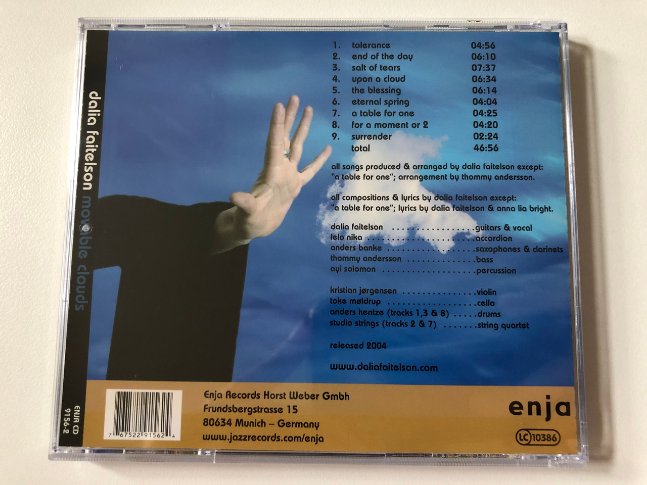 https://cdn10.bigcommerce.com/s-62bdpkt7pb/products/0/images/257914/Dalia_Faitelson_Movable_Clouds_Enja_Records_Audio_CD_2004_CD_9156-2_2__58915.1667835640.1280.1280.JPG?c=2&_gl=1*1286zfv*_ga*MjA2NTIxMjE2MC4xNTkwNTEyNTMy*_ga_WS2VZYPC6G*MTY2NzgzMzMyOS42MTkuMS4xNjY3ODM1NjQ3LjYwLjAuMA..