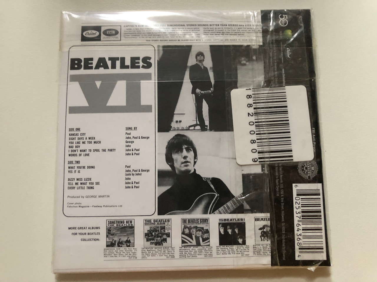 https://cdn10.bigcommerce.com/s-62bdpkt7pb/products/0/images/259344/Beatles_VI_John_Paul_George_Ringo_Tell_Me_What_You_See_Bad_Boy_Dizzy_Miss_Lizzie_Eight_Days_A_Week_Yes_It_Is_I_Dont_Want_To_Spoil_The_Party_Every_Little_Thing_What_Youre_Doing__38664.1669200421.1280.1280.JPG?c=2&_gl=1*4b73f6*_ga*MjA2NTIxMjE2MC4xNTkwNTEyNTMy*_ga_WS2VZYPC6G*MTY2OTE4OTY1NS42MzkuMS4xNjY5MjAwMTUwLjI5LjAuMA..