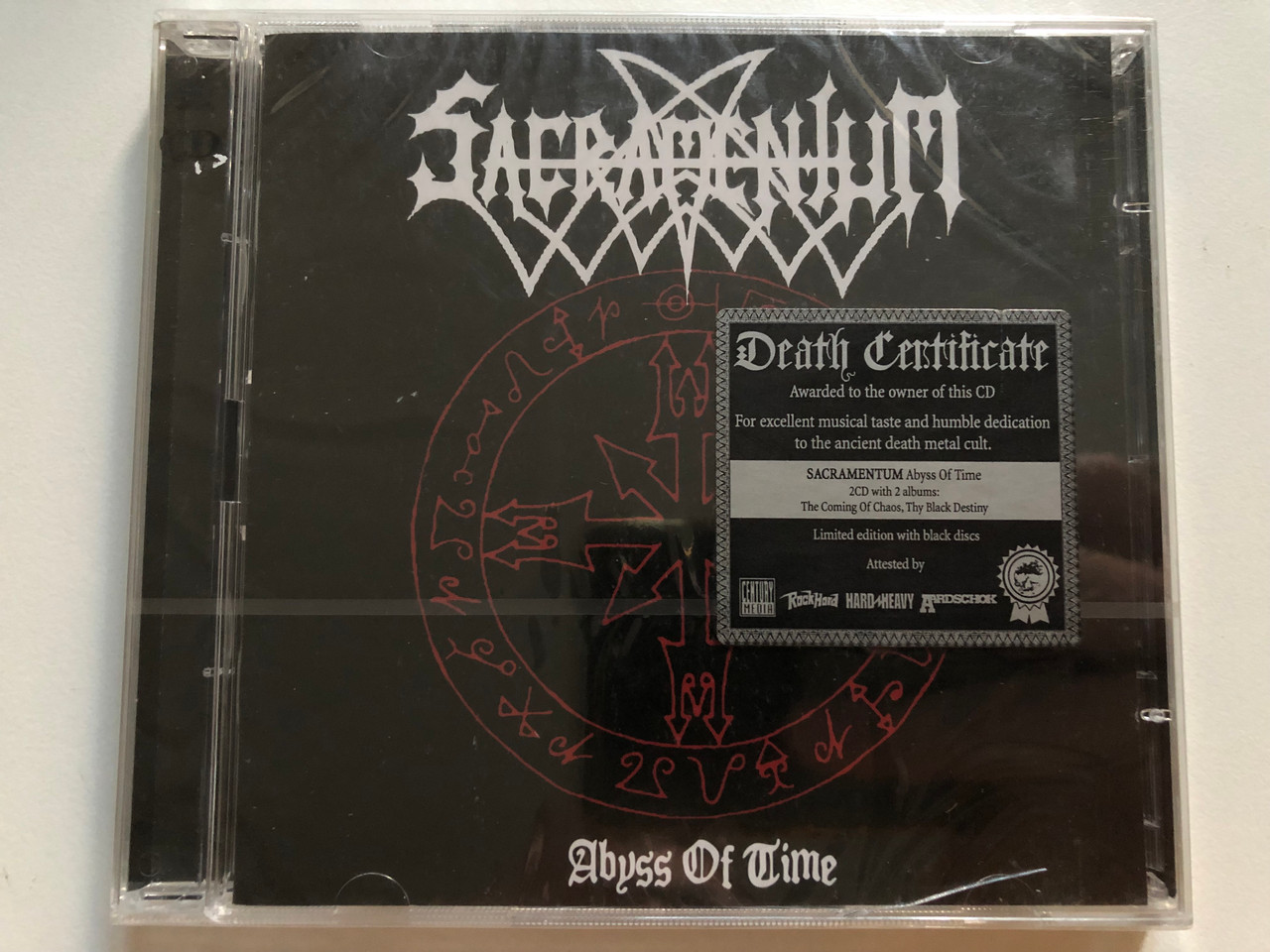 https://cdn10.bigcommerce.com/s-62bdpkt7pb/products/0/images/261038/Sacramentum_Abyss_Of_Time_Awarded_to_the_owner_of_this_CD._For_excellent_musical_taste_and_humble_dedication_to_the_ancient_death_metal_cult._Limited_Edition_with_black_discs_Century_Med_1__72707.1671118599.1280.1280.JPG?c=2&_gl=1*2otwku*_ga*MjA2NTIxMjE2MC4xNTkwNTEyNTMy*_ga_WS2VZYPC6G*MTY3MTEwOTAxNi42NzMuMS4xNjcxMTE4NDE2LjI5LjAuMA..
