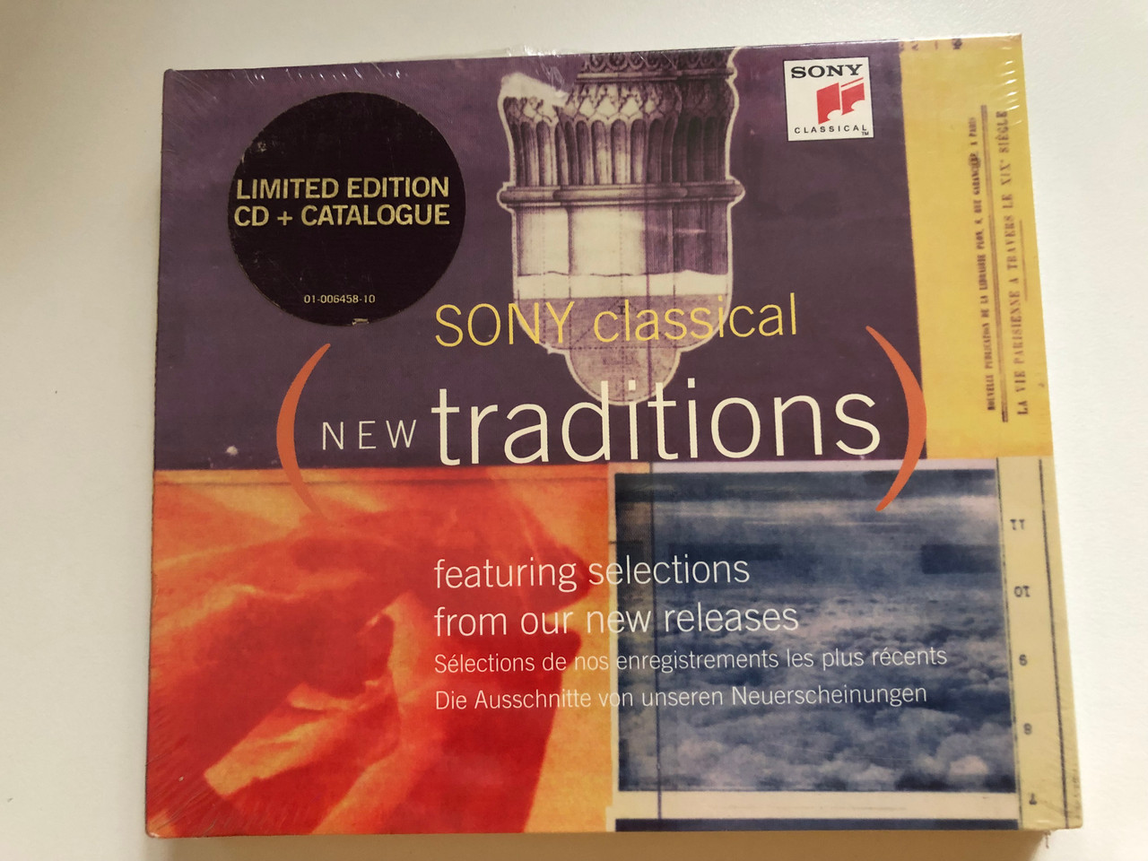 https://cdn10.bigcommerce.com/s-62bdpkt7pb/products/0/images/262256/Sony_Classical_New_Traditions_Featuring_Selections_From_Our_New_Releases_Limited_Edition_CD_Catalogue_Sony_Classical_Audio_CD_1996_01-006458-10_1__24490.1672140571.1280.1280.JPG?c=2&_gl=1*6nyn01*_ga*MjA2NTIxMjE2MC4xNTkwNTEyNTMy*_ga_WS2VZYPC6G*MTY3MjEyNzg2MC42ODcuMS4xNjcyMTM5NTMyLjI5LjAuMA..