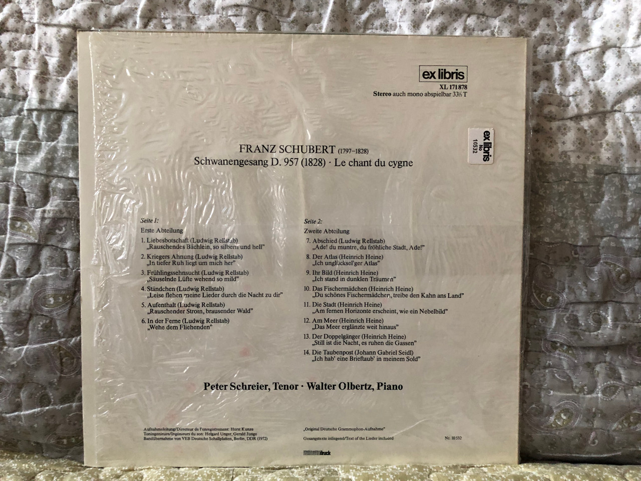 https://cdn10.bigcommerce.com/s-62bdpkt7pb/products/0/images/273045/Franz_Schubert_Schwanengesang_-_Peter_Schreier_tenor_Walter_Olbertz_piano_Ex_Libris_LP_Stereo_XL_171_878_2__46821.1681972293.1280.1280.JPG?c=2&_gl=1*jaibvt*_ga*MjA2NTIxMjE2MC4xNTkwNTEyNTMy*_ga_WS2VZYPC6G*MTY4MTk2MzMzNC44NTcuMS4xNjgxOTcyMTU2LjQyLjAuMA..