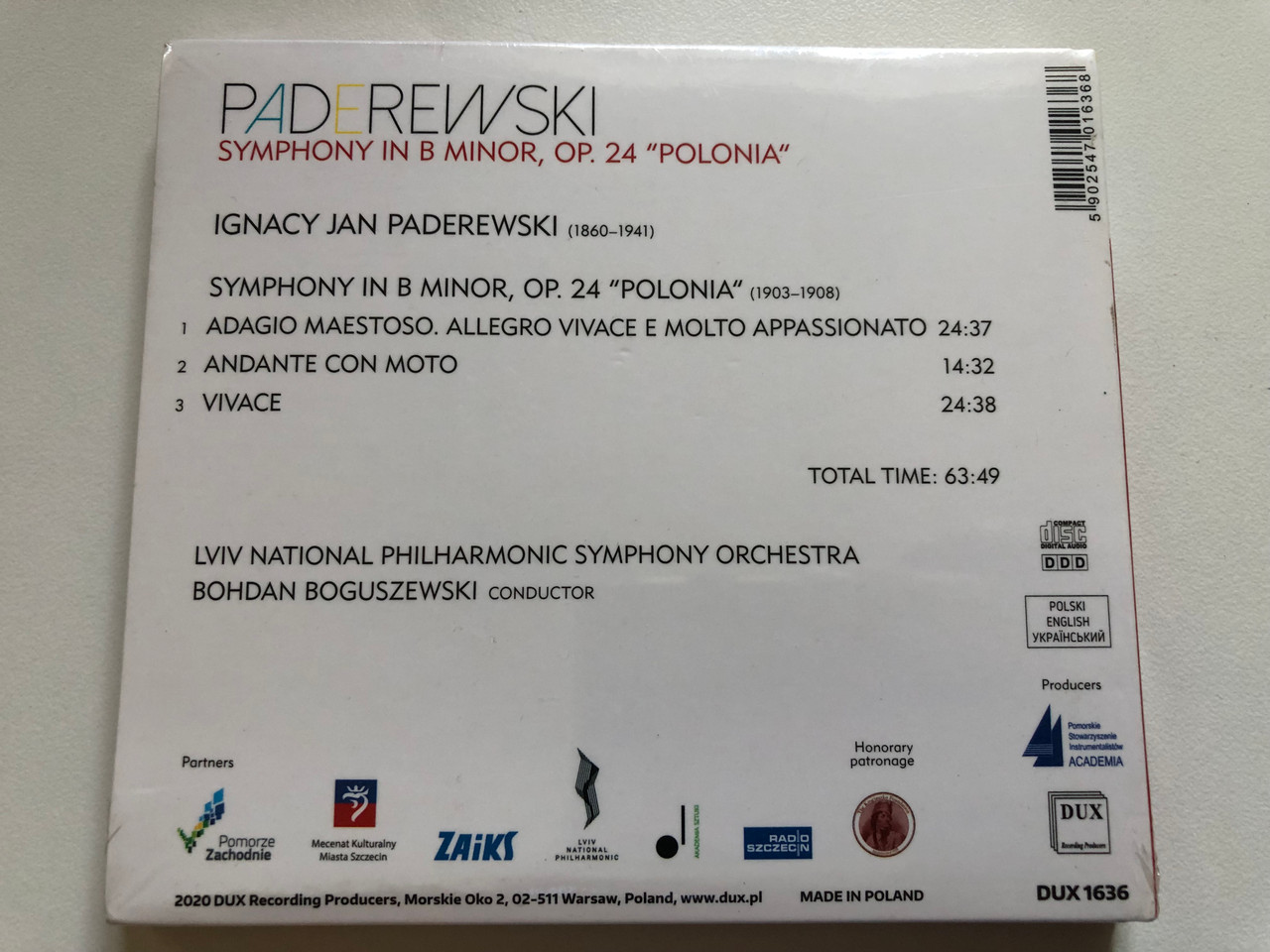 https://cdn10.bigcommerce.com/s-62bdpkt7pb/products/0/images/275386/Paderewski_Symphony_In_B_Minor_Op._24_Polonia_-_Lviv_National_Philharmonic_Symphony_Orchestra_Bohdan_Boguszewski_condcutor_DUX_Recording_Producers_Audio_CD_2020_DUX_1636_2__27289.1685037688.1280.1280.JPG?c=2&_gl=1*1dfpwi0*_ga*MjA2NTIxMjE2MC4xNTkwNTEyNTMy*_ga_WS2VZYPC6G*MTY4NTAyNzE1OC45MTEuMS4xNjg1MDM3NDMyLjU3LjAuMA..