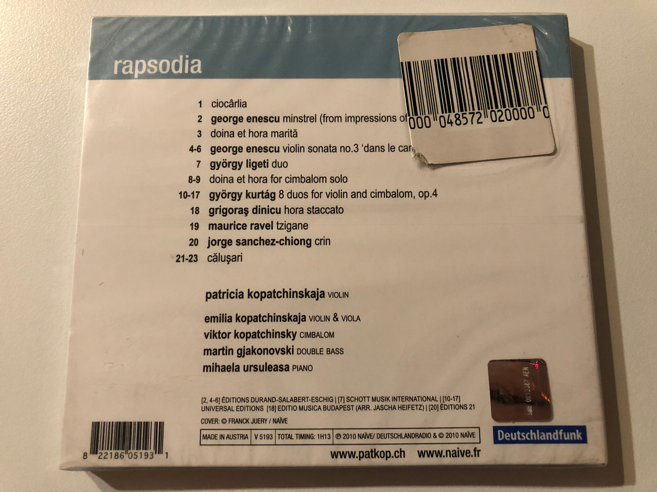https://cdn10.bigcommerce.com/s-62bdpkt7pb/products/0/images/276066/Kopatchinskaja_Rapsodia_Patricia_Kopatchinskaja_Family_-_Ravel_Tzigane_Enescu_impressions_defancesonata_folk_music_from_eastern_Europe_Nave_Audio_CD_2010_5193_2__77010.1686074645.1280.1280.JPG?c=2&_gl=1*1qh5037*_ga*MjA2NTIxMjE2MC4xNTkwNTEyNTMy*_ga_WS2VZYPC6G*MTY4NjA3MTQ4Ni45MzAuMS4xNjg2MDc0NTg2LjYwLjAuMA..