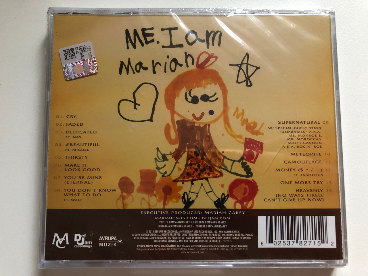 https://cdn10.bigcommerce.com/s-62bdpkt7pb/products/0/images/283319/Me._I_Am_Mariah_The_Elusive_Chanteuse_Def_Jam_Audio_CD_2014_378271-5_2__78153.1689257302.1280.1280.JPG?c=2&_gl=1*7zw83z*_ga*MjA2NTIxMjE2MC4xNTkwNTEyNTMy*_ga_WS2VZYPC6G*MTY4OTI1NzE1Ny45ODQuMS4xNjg5MjU3MzAwLjYwLjAuMA..
