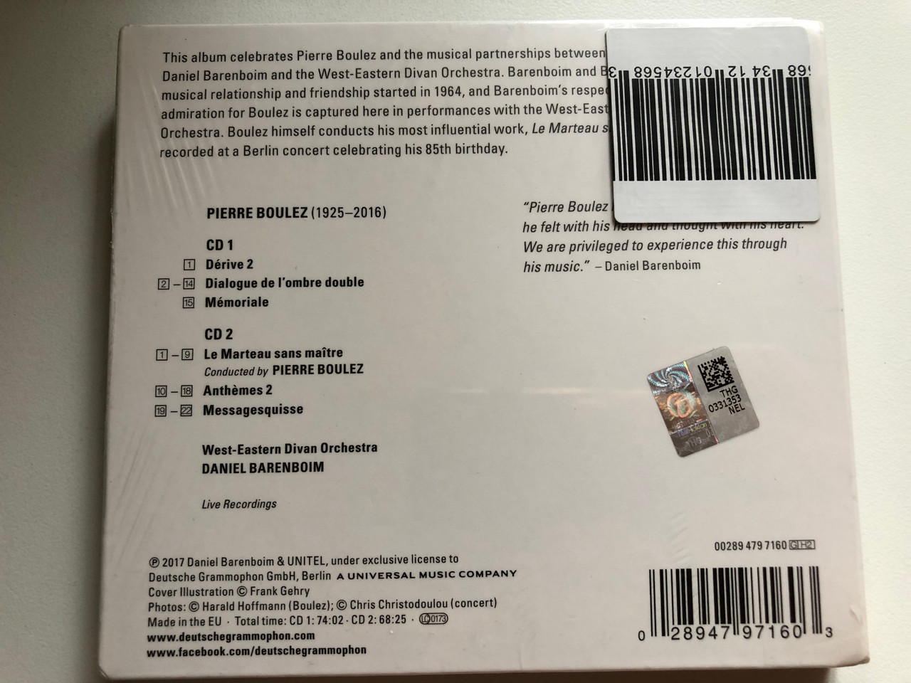 https://cdn10.bigcommerce.com/s-62bdpkt7pb/products/0/images/284570/Hommage_Boulez_-_West-Eastern_Divan_Orchestra_Barenboim_Deutsche_Grammophon_2x_Audio_CD_2017_479_7160_2__53520.1689597381.1280.1280.JPG?c=2&_gl=1*f418yg*_ga*MjA2NTIxMjE2MC4xNTkwNTEyNTMy*_ga_WS2VZYPC6G*MTY4OTU5Mzg0OC45ODcuMS4xNjg5NTk2OTcwLjM0LjAuMA..
