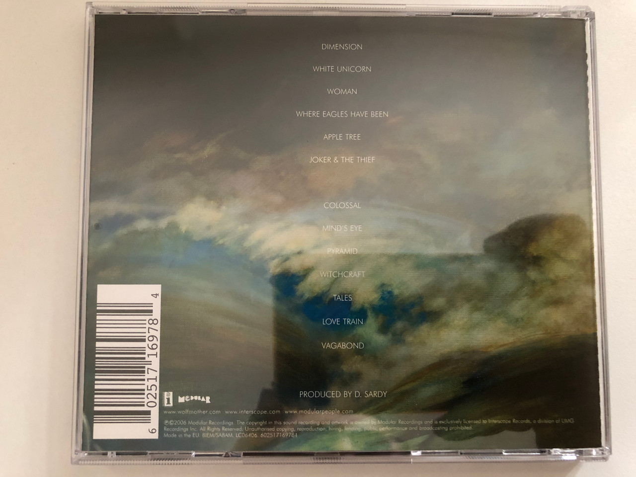 https://cdn10.bigcommerce.com/s-62bdpkt7pb/products/0/images/288025/Wolfmother_Modular_Recordings_Audio_CD_2006_0602517169784_2__43038.1690526417.1280.1280.JPG?c=2&_gl=1*1ub69d0*_ga*MjA2NTIxMjE2MC4xNTkwNTEyNTMy*_ga_WS2VZYPC6G*MTY5MDUxODExMC4xMDAwLjEuMTY5MDUyNjIzMS4xNC4wLjA.