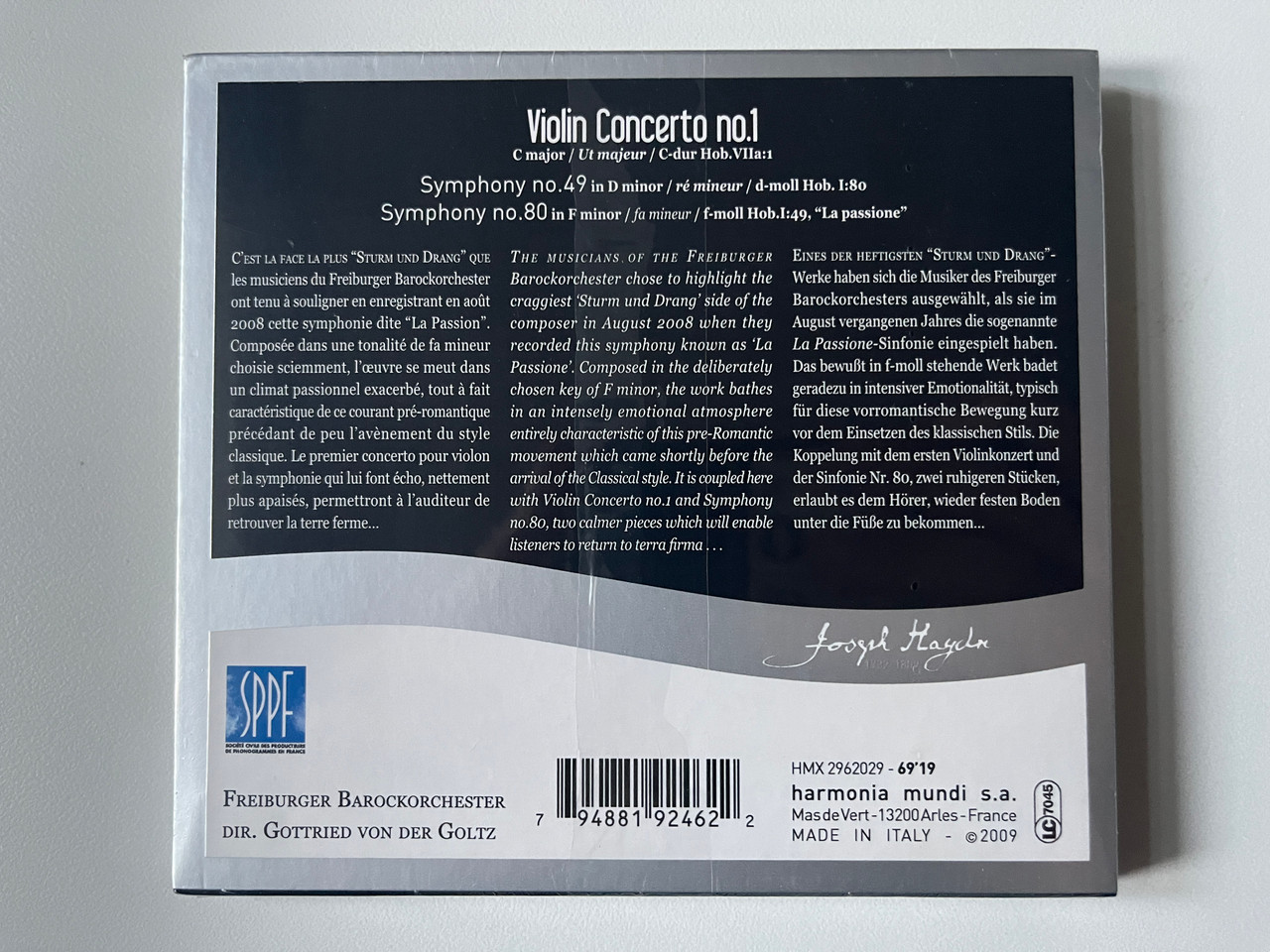 https://cdn10.bigcommerce.com/s-62bdpkt7pb/products/0/images/291507/Haydn_Violin_Concerto_No.1_Symphonies_No.49_La_Passione_No.80_-_Freiburger_Barockorchester_Gottfried_Von_Der_Goltz_Haydn_The_Harmonia_Mundi_Edition_Harmonia_Mundi_Audio_CD_2009_HMX_2__04315.1691395411.1280.1280.jpg?c=2&_gl=1*18skukj*_ga*MjA2NTIxMjE2MC4xNTkwNTEyNTMy*_ga_WS2VZYPC6G*MTY5MTM5MjUxNC4xMDA4LjEuMTY5MTM5NDk5Mi41Mi4wLjA.