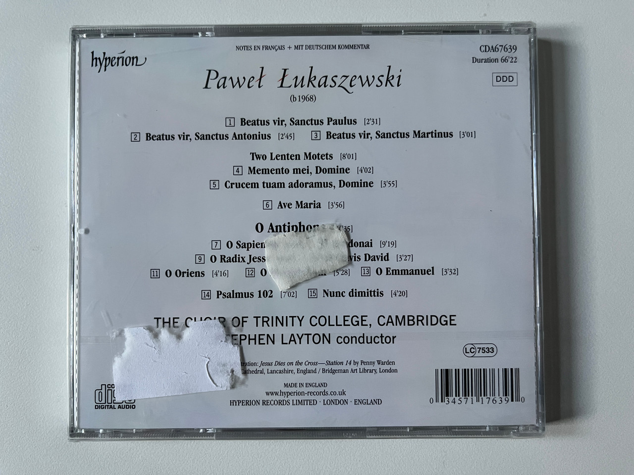 https://cdn10.bigcommerce.com/s-62bdpkt7pb/products/0/images/291657/Choral_Music_By_Pawe_ukaszewski_-_The_Choir_Of_Trinity_College_Cambridge_Stephen_Layton_Hyperion_Audio_CD_CDA67639_2__82949.1691402089.1280.1280.jpg?c=2&_gl=1*4hewxf*_ga*MjA2NTIxMjE2MC4xNTkwNTEyNTMy*_ga_WS2VZYPC6G*MTY5MTQwMDM0My4xMDA5LjEuMTY5MTQwMTg2NC40Mi4wLjA.