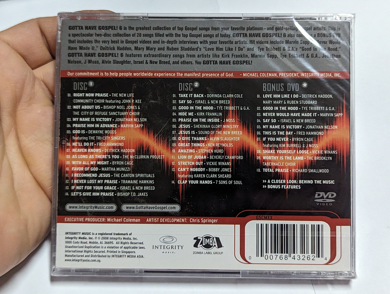 https://cdn10.bigcommerce.com/s-62bdpkt7pb/products/0/images/304135/Gotta_Have_Gospel_6_-_The_Worlds_Top_Gospel_Artists_And_Songs_Integrity_Music_2x_Audio_CD_DVD_Video_CD_2008_43262_2__37550.1697524343.1280.1280.jpg?c=2&_gl=1*5p1i7j*_ga*MjA2NTIxMjE2MC4xNTkwNTEyNTMy*_ga_WS2VZYPC6G*MTY5NzUxNjM1OC4xMTA1LjEuMTY5NzUyNDIxNC42MC4wLjA.