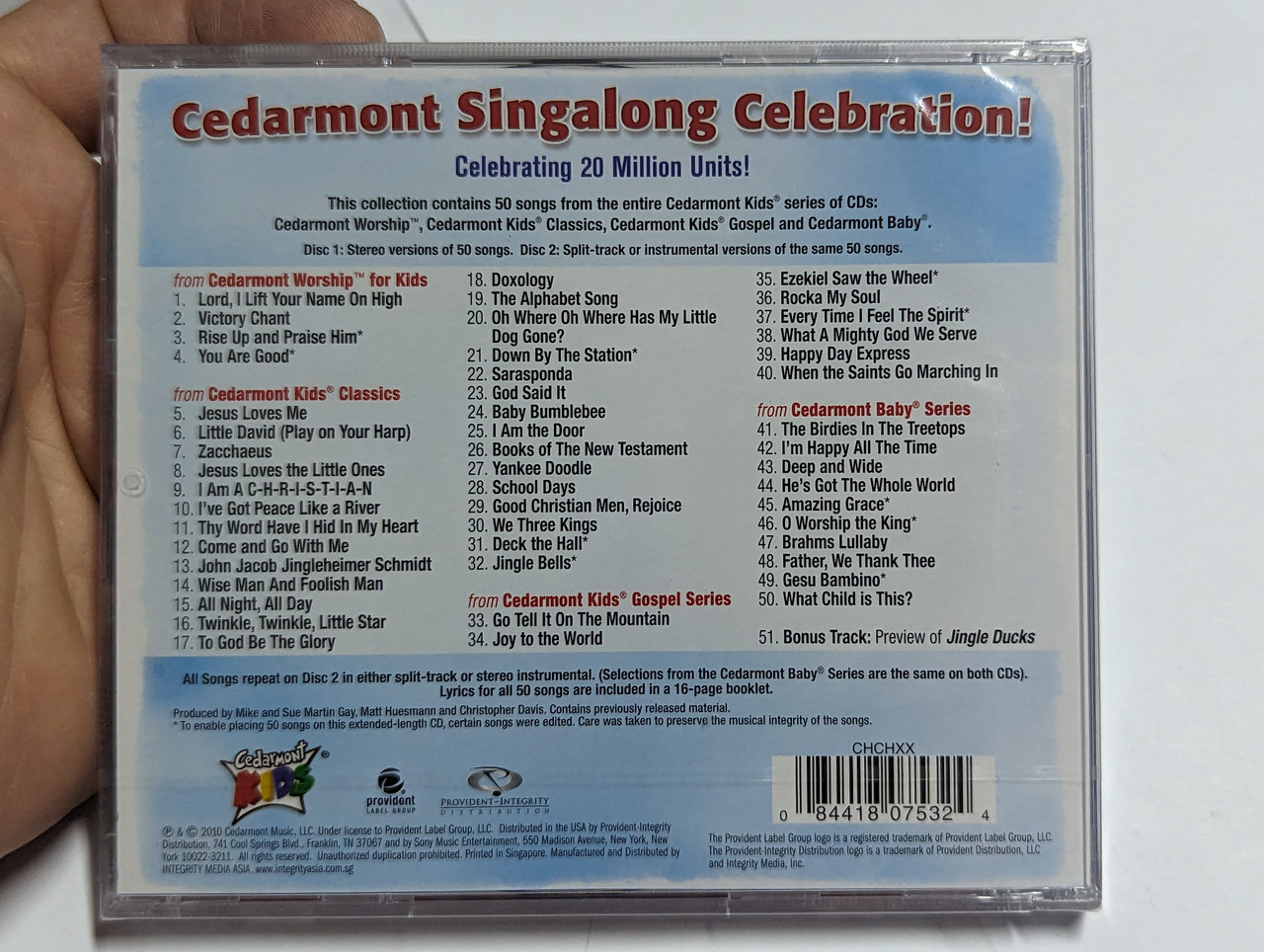 https://cdn10.bigcommerce.com/s-62bdpkt7pb/products/0/images/304236/Cedarmont_Singalong_Celebration_50_plus_50_50_Stereo_Songs_50_Split-trackInstrumentals_on_2_CDs_Cedarmont_Music_2x_Audio_CD_2010_84418-0753-2_2__34101.1697604555.1280.1280.jpg?c=2&_gl=1*shlf5s*_ga*MjA2NTIxMjE2MC4xNTkwNTEyNTMy*_ga_WS2VZYPC6G*MTY5NzYwMzUxNC4xMTA3LjEuMTY5NzYwNDMxMC40Mi4wLjA.