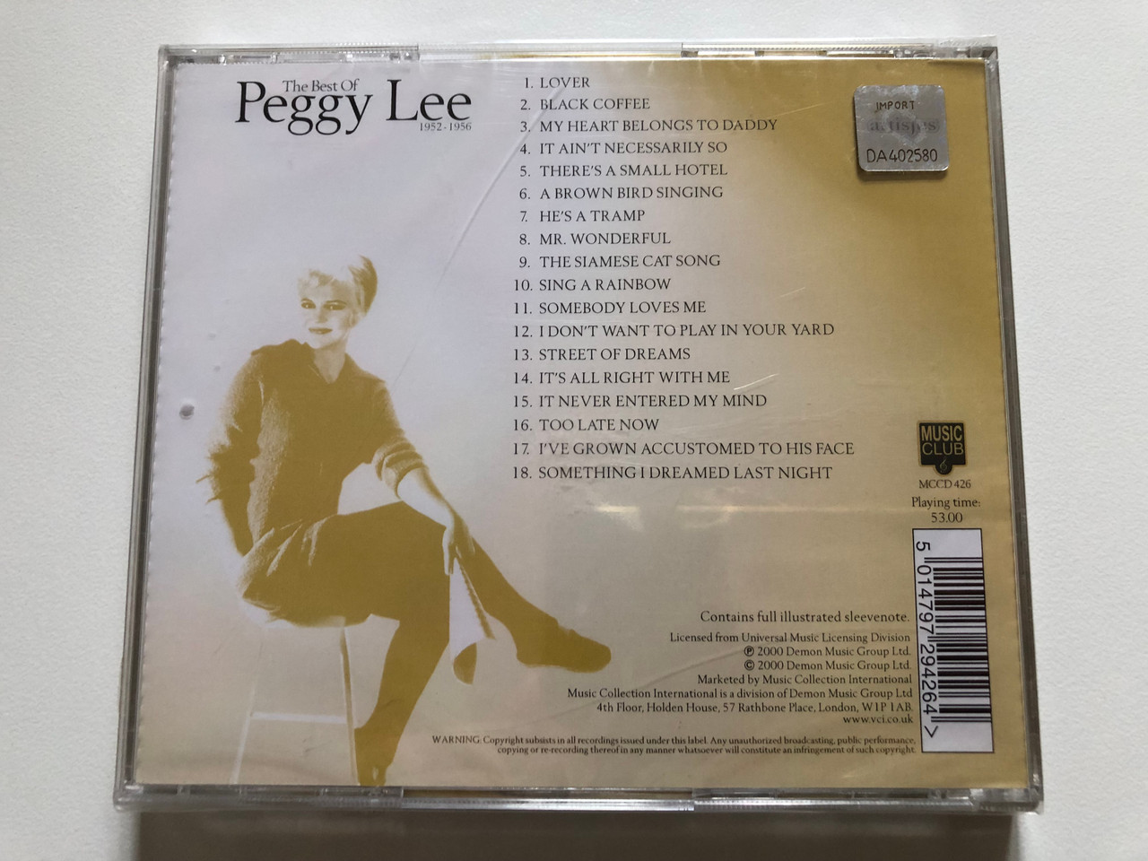 https://cdn10.bigcommerce.com/s-62bdpkt7pb/products/0/images/311244/The_Best_Of_Peggy_Lee_1952-1956_Music_Club_Audio_CD_2000_MCCD_426_2__37270.1699544186.1280.1280.JPG?c=2