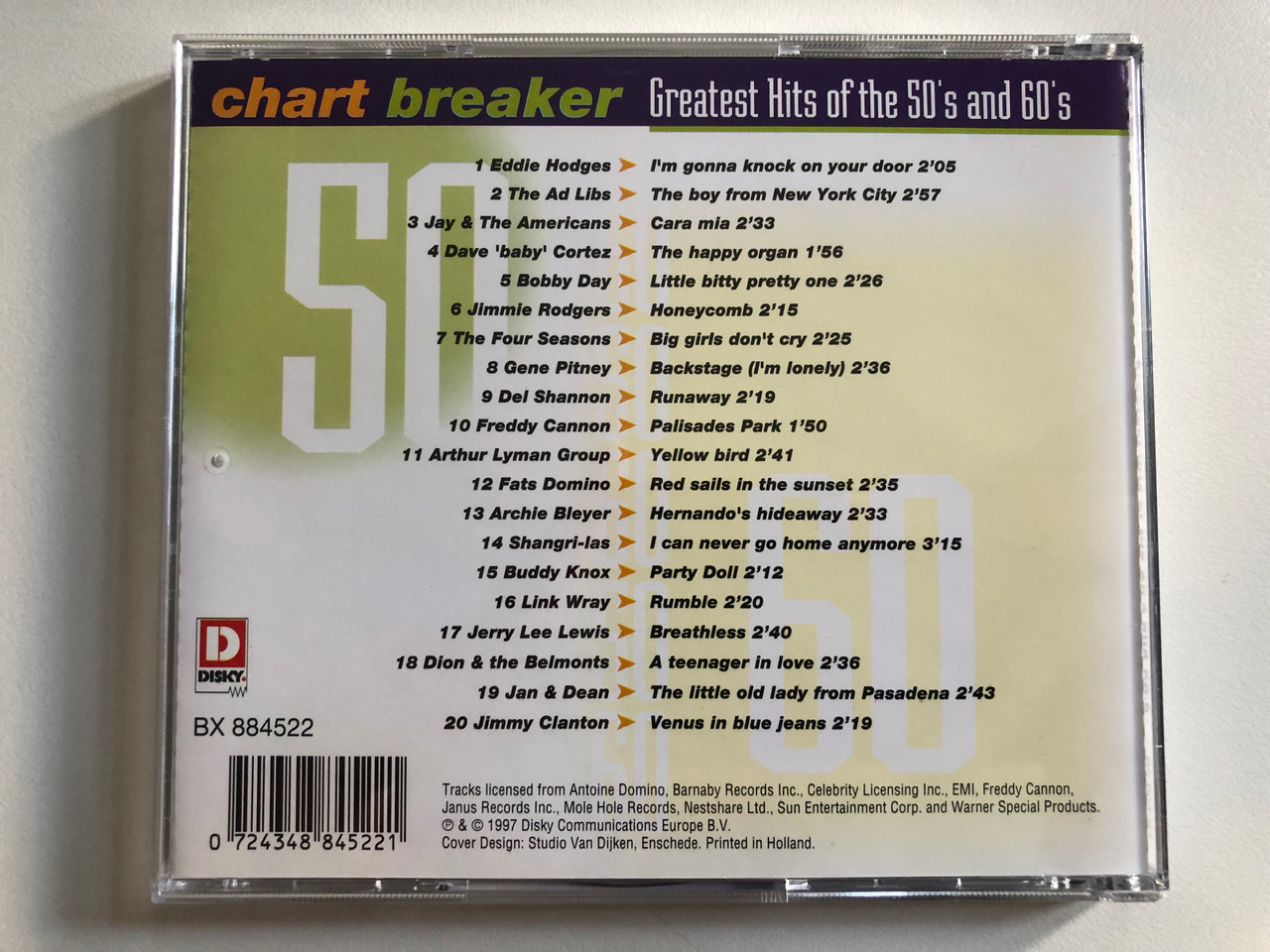 https://cdn10.bigcommerce.com/s-62bdpkt7pb/products/0/images/313467/Chart_Breaker_Greatest_Hits_Of_The_50s_And_60s_CD_2_-_Eddie_Hodges_-_Im_Gonna_Knock_On_Your_Door_Jimmy_Clanton_-_Venus_In_Blue_Jeans_Fats_Domino_-_Red_Sails_In_The_Sunset_The_Four__48446.1700840380.1280.1280.JPG?c=2