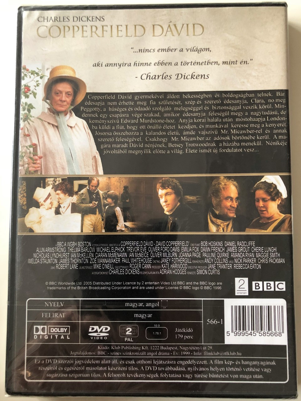 BBC Charles Dikens - David Copperfield DVD 1999 Copperfield Dávid /  Directed by Simon Curtis / Starring: Bob Hoskins, Daniel Radcliffe -  bibleinmylanguage