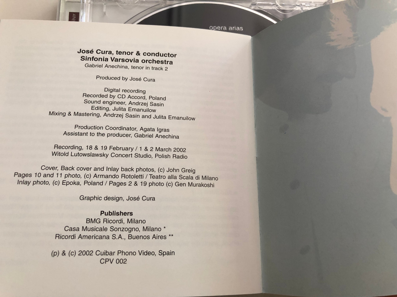 Jose Cura Aurora Opera Arias Sinfonia Varsovia Audio Cd