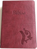 Hungarian Károli Reloaded Bible PU Imitation Leather Cover Dark Red / Magyar Biblia revideált Károli középméretű, bordó, műbőr / Words of God and Words of Jesus in RED (5999883910566)
